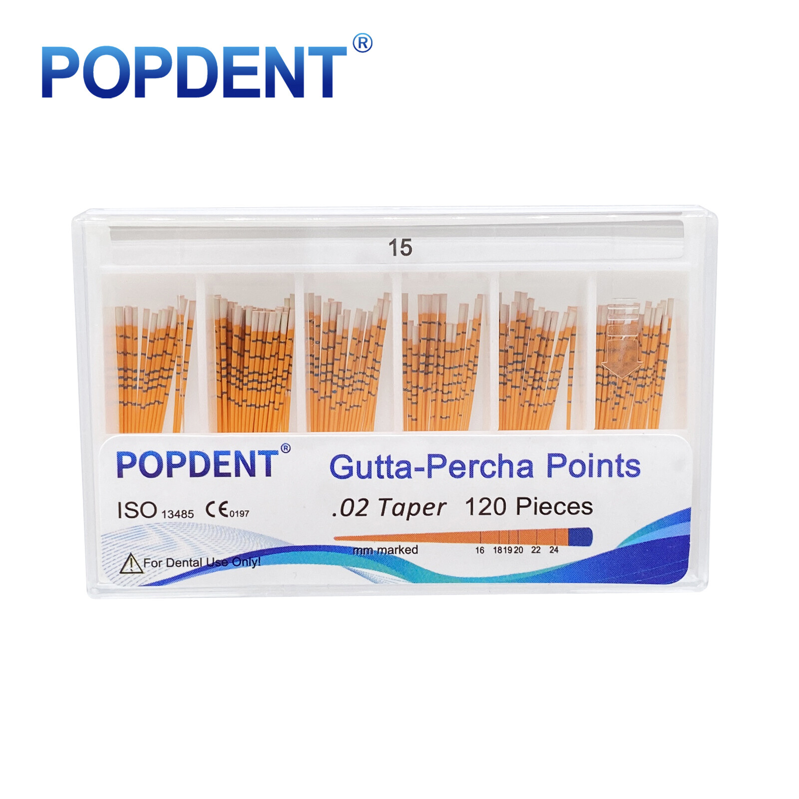 POPDENT Dental Endo Gutta Percha Points Root Canal Taper .02/.04/.06 #15-#40