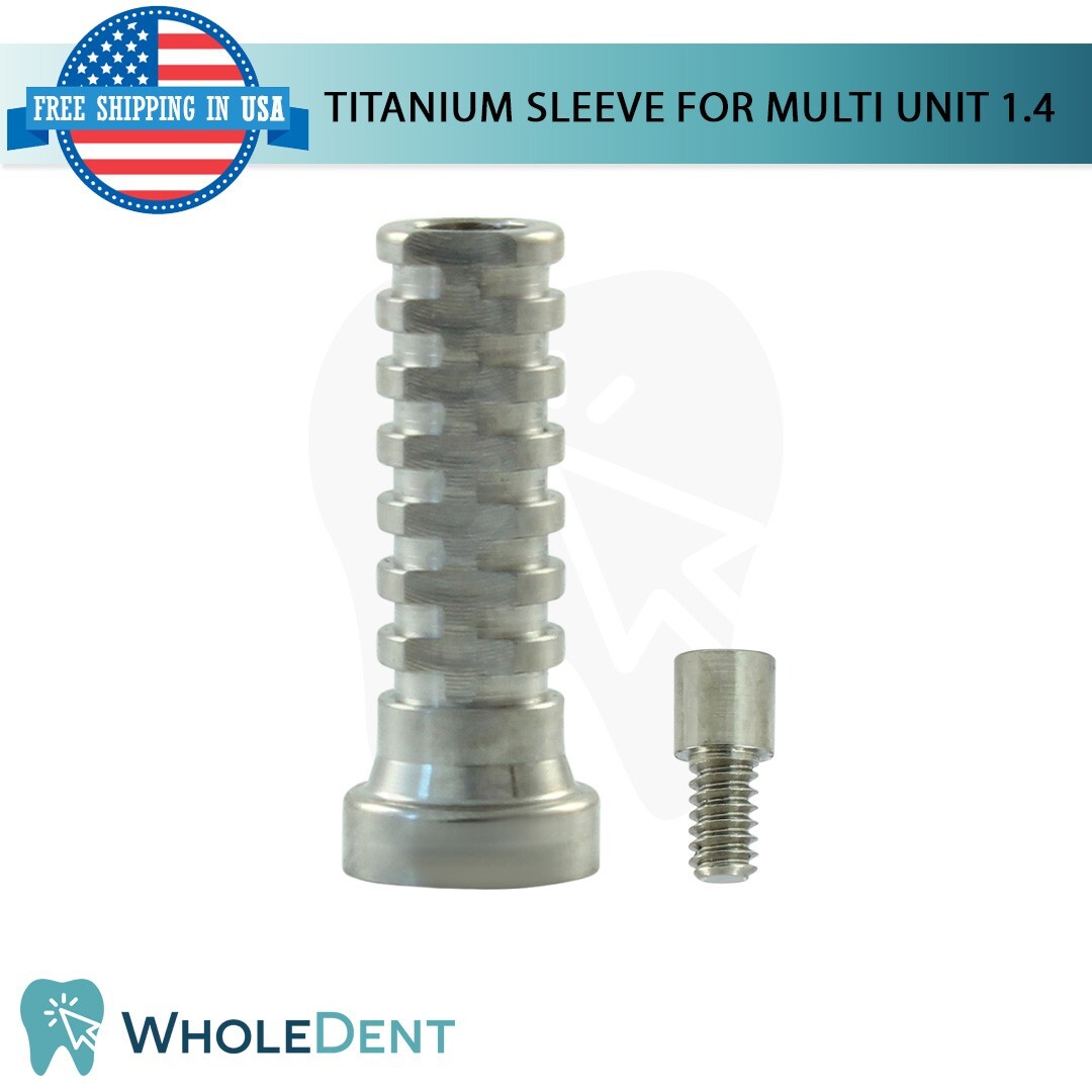 5x Angulated 17° Slim Multi Unit 1.4 Prosthetic Titanium Sleeve Set Int Hex 2mm