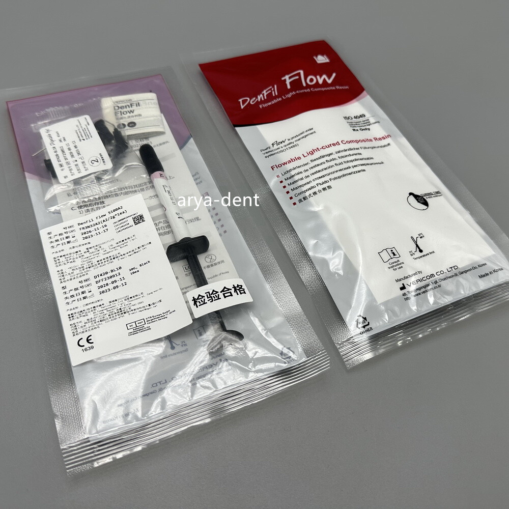 DenFil Flow Light-cured Flowable Composite Resin Syringe w TipsA1/A2/A3/A3.5/B1