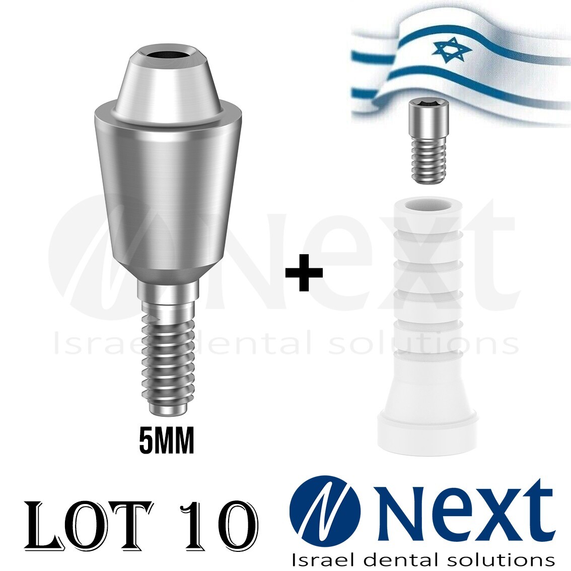 LOTx10 New Straight abutment Multi Unit 5 mm plastic sleeve screw 1.72