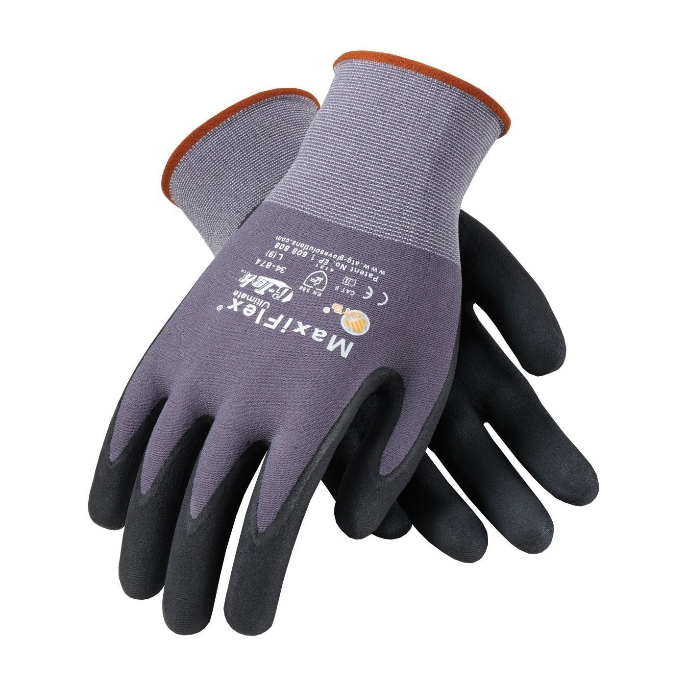 Maxiflex 34-874 Ultimate Foam Nitrile Palm Coated Gloves Gray Large Pack Of 1 –