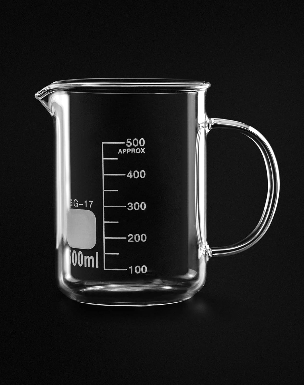 Beaker with Handle, 500Ml Measuring Cup, Borosilicate Glass,Beaker Mug