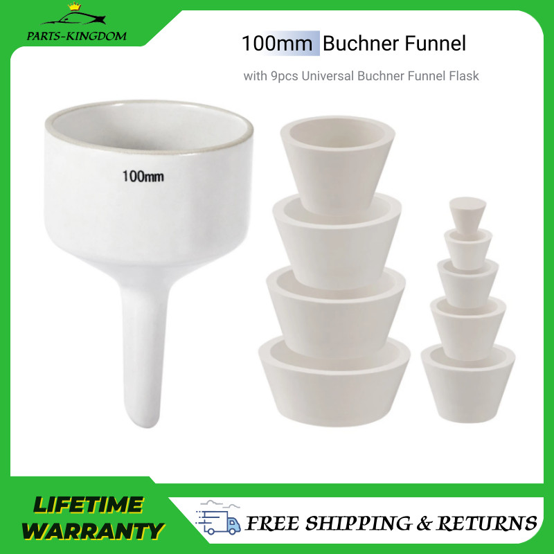 100mm Ceramic Buchner Funnel Chemistry Lab Supplies Porcelain Funnels+Adapters