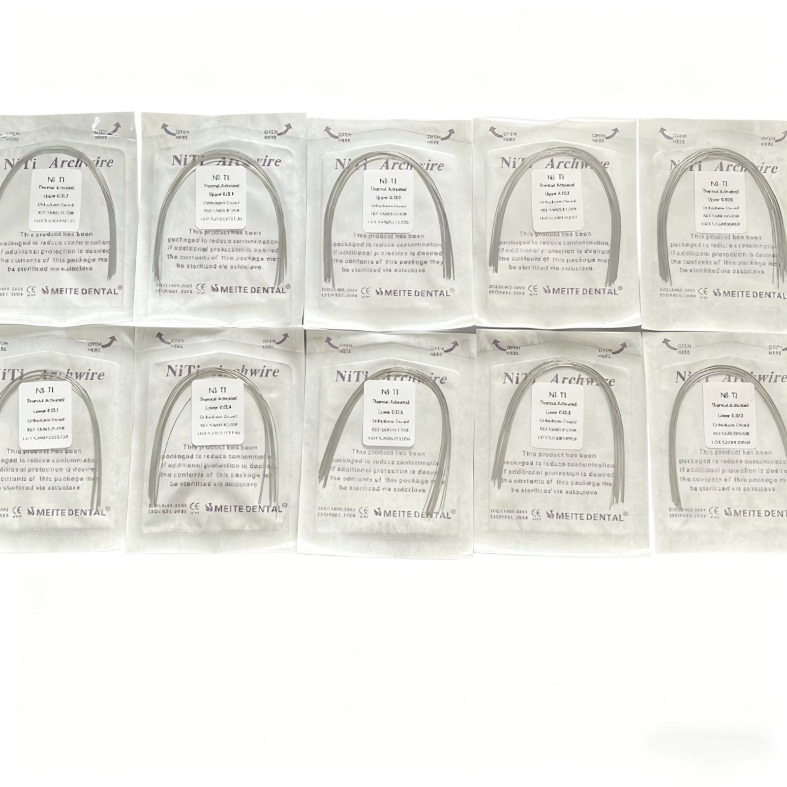 10 Packs Dental Orthodontic Thermal Activated Niti Round Arch Wires Ovoid Form