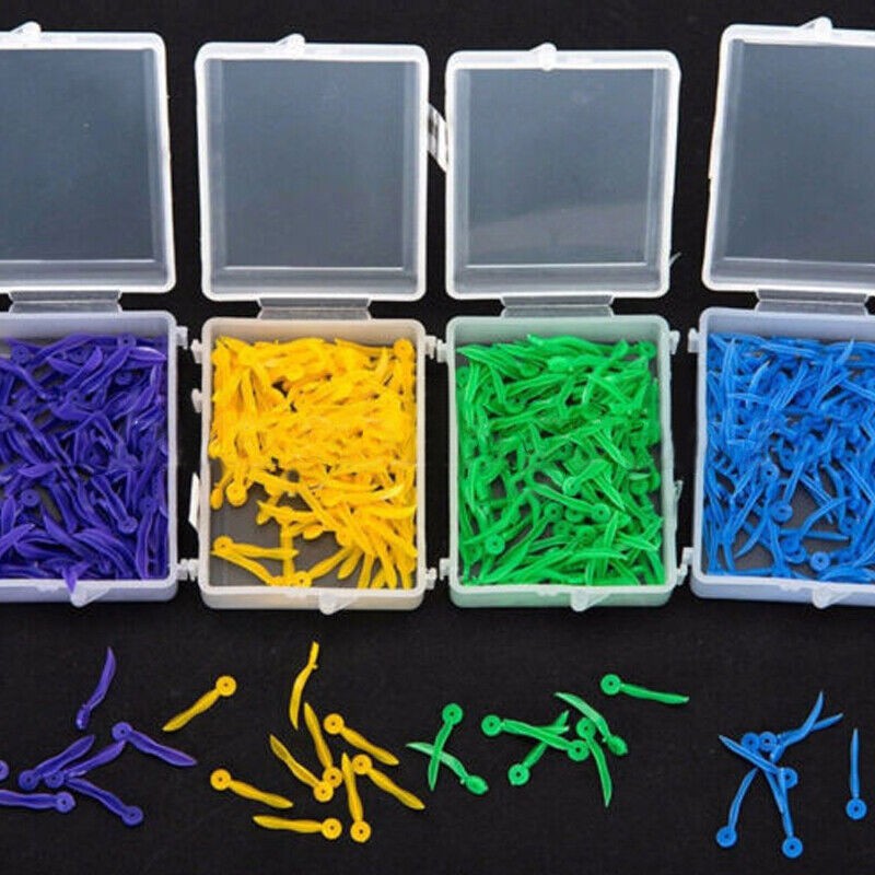 100pcs Round Dental Plastic Poly-Wedges with Holes 4 Colors 4 Sizes/Set FDA CE