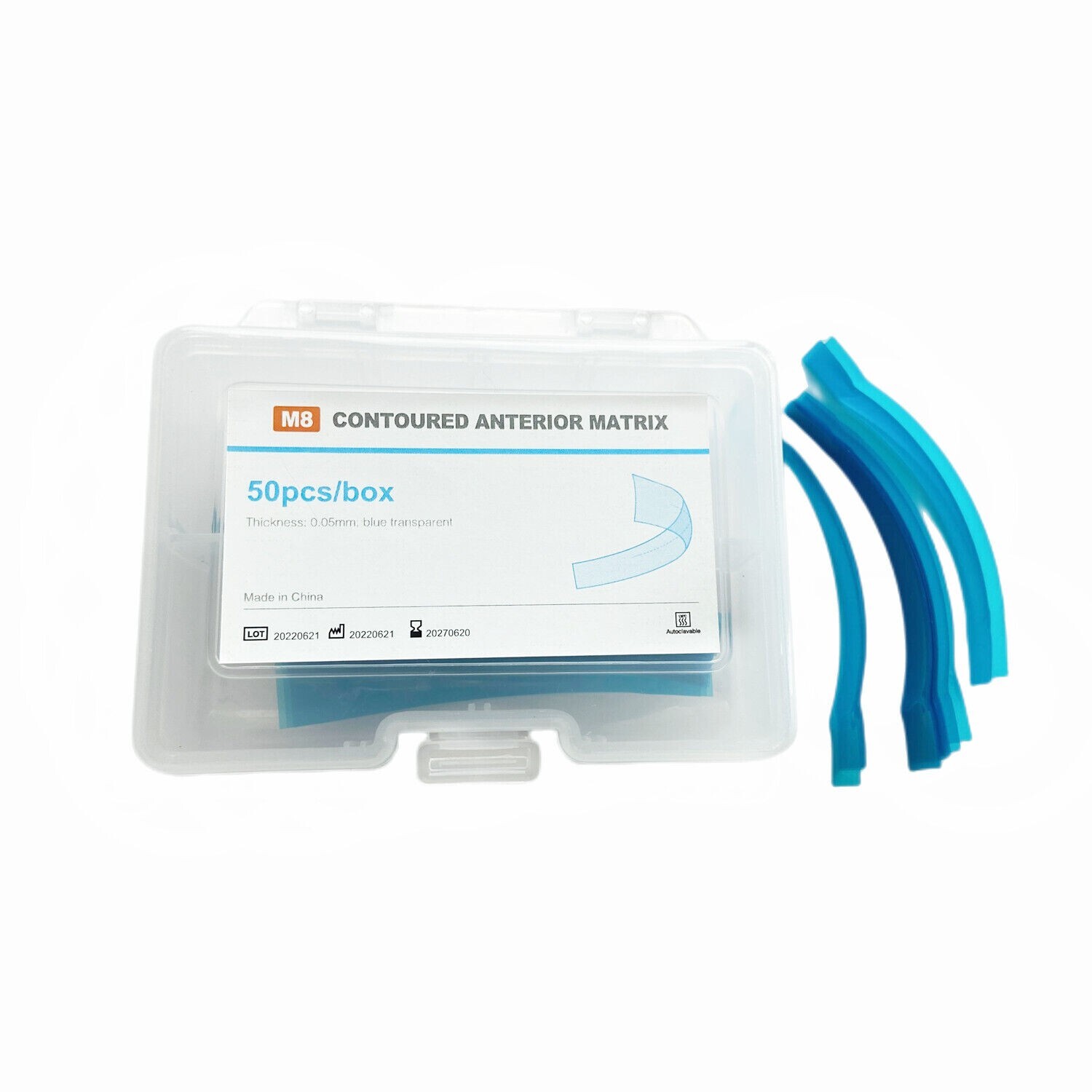 50Pcs/Box Dental Blue Strip Anterior Restoration Matrix Composite Resin Matrices