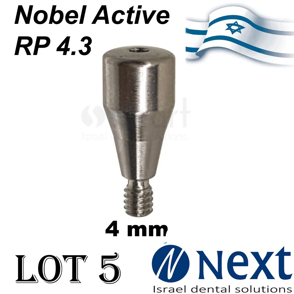 lot x 5 Healing cap Abutment Nobel Active RP 4.3 compatible 4 mm