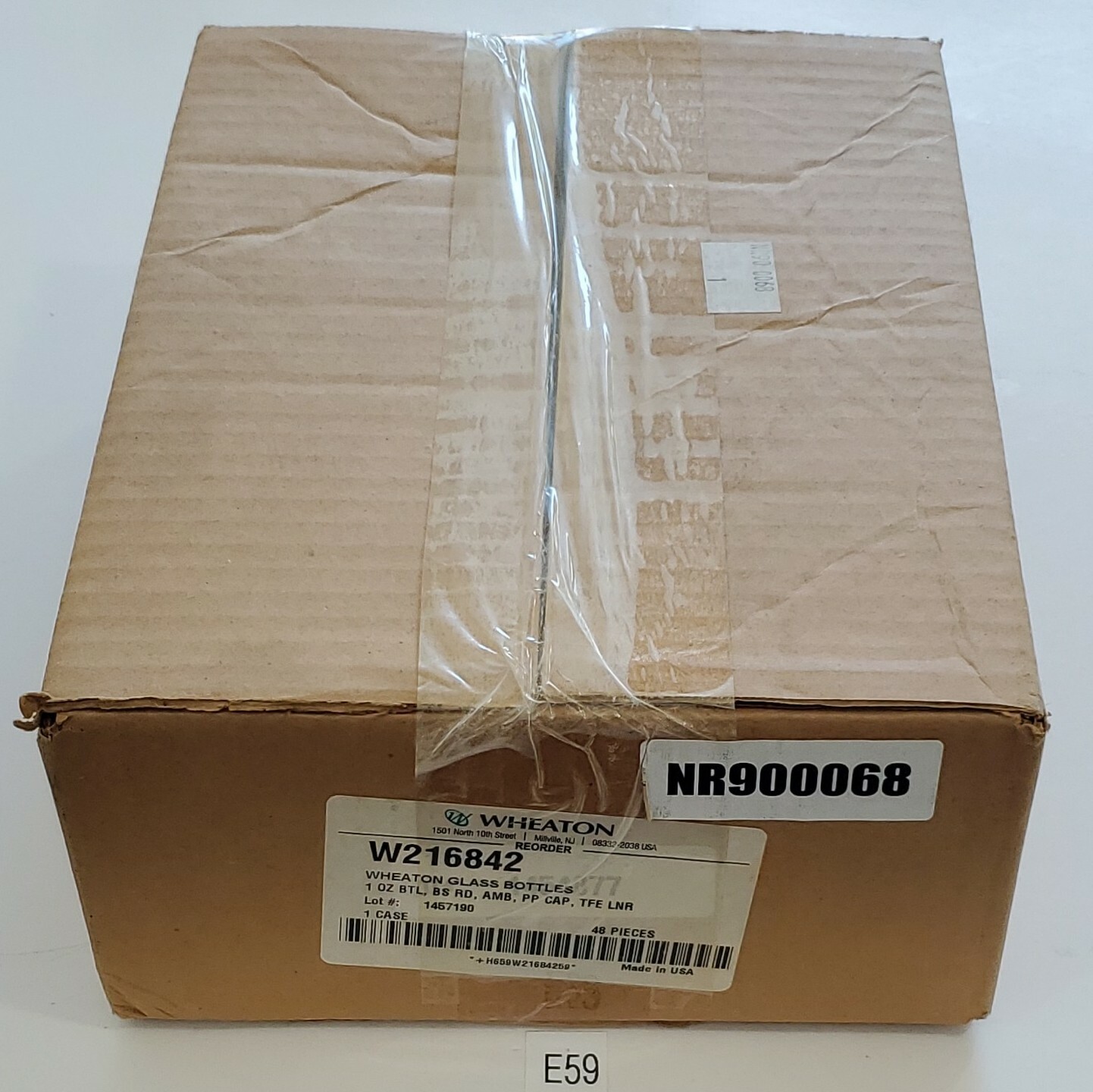 *NEW* BOX OF 48 Wheaton W216842 Narrow Mouth Round Bottle 1oz Glass + Warranty!
