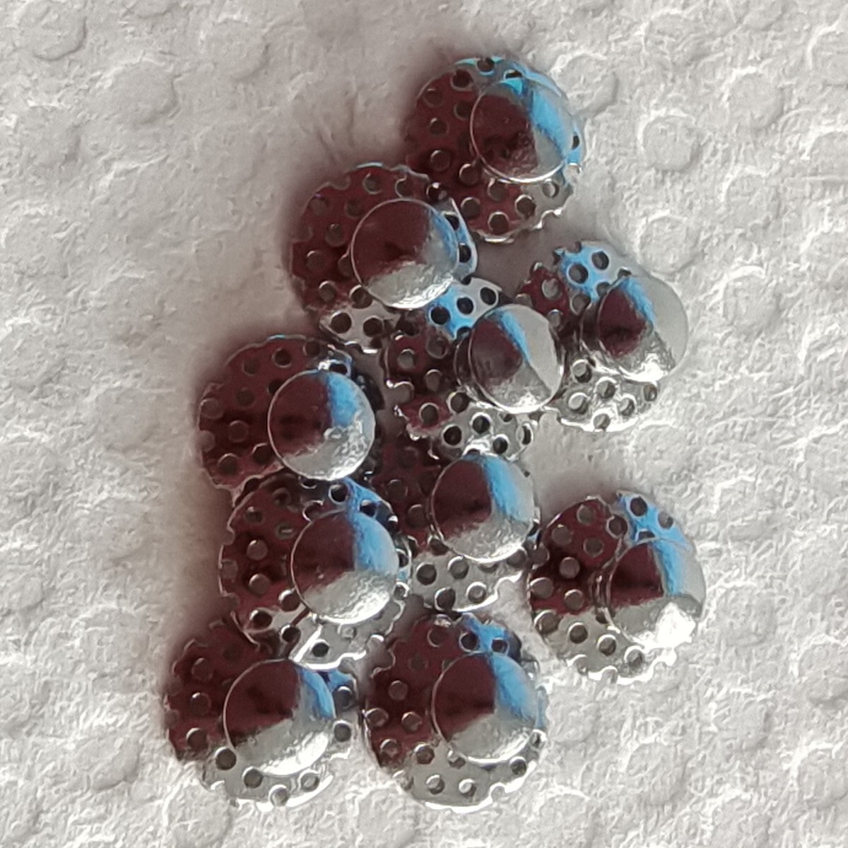 10pcs Denal Orthodontics Round Perforated Hollow Lingual Buttons with Holes