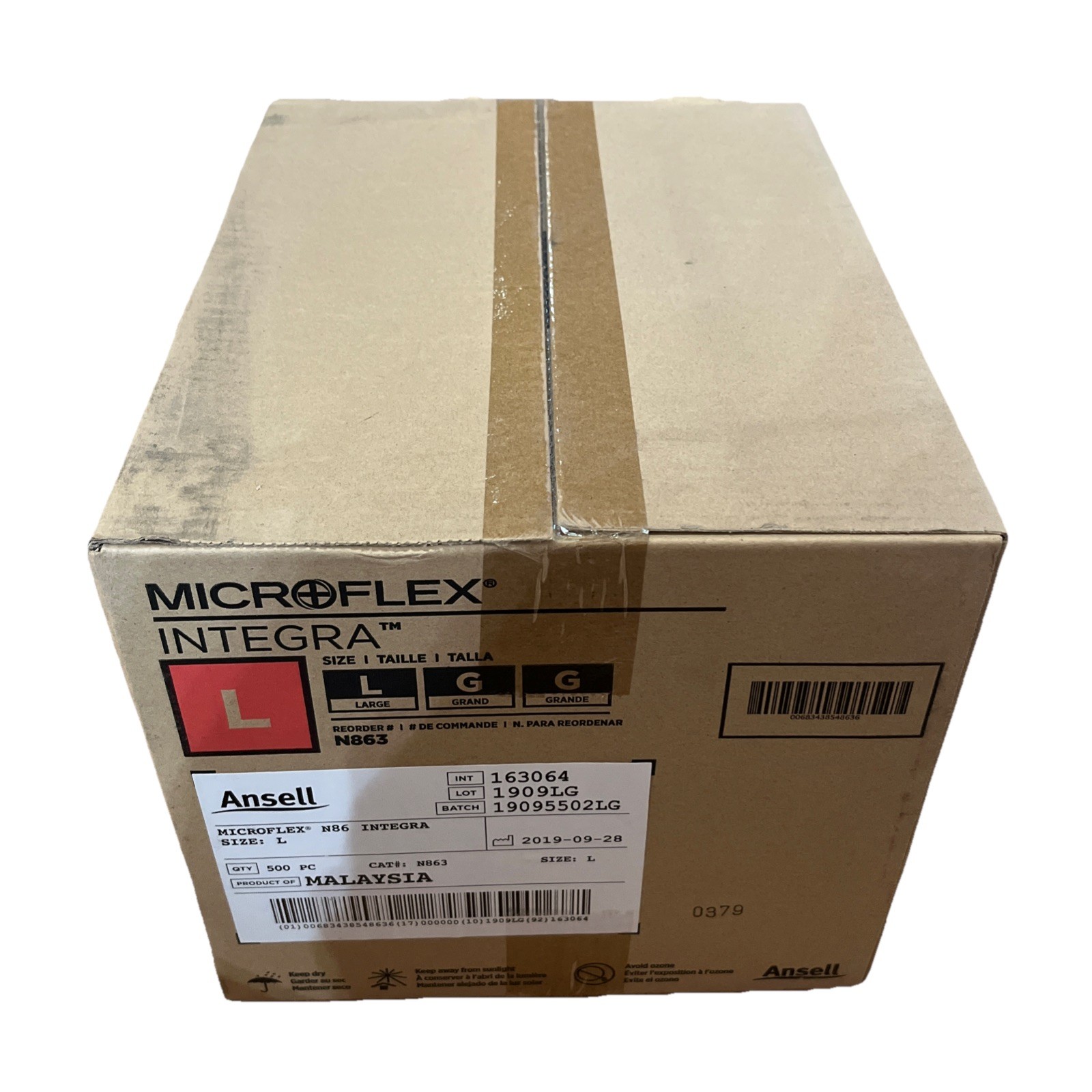Ansell Microflex Integra N863 Bulk Disposable Powder Free Nitrile Gloves 500pc L
