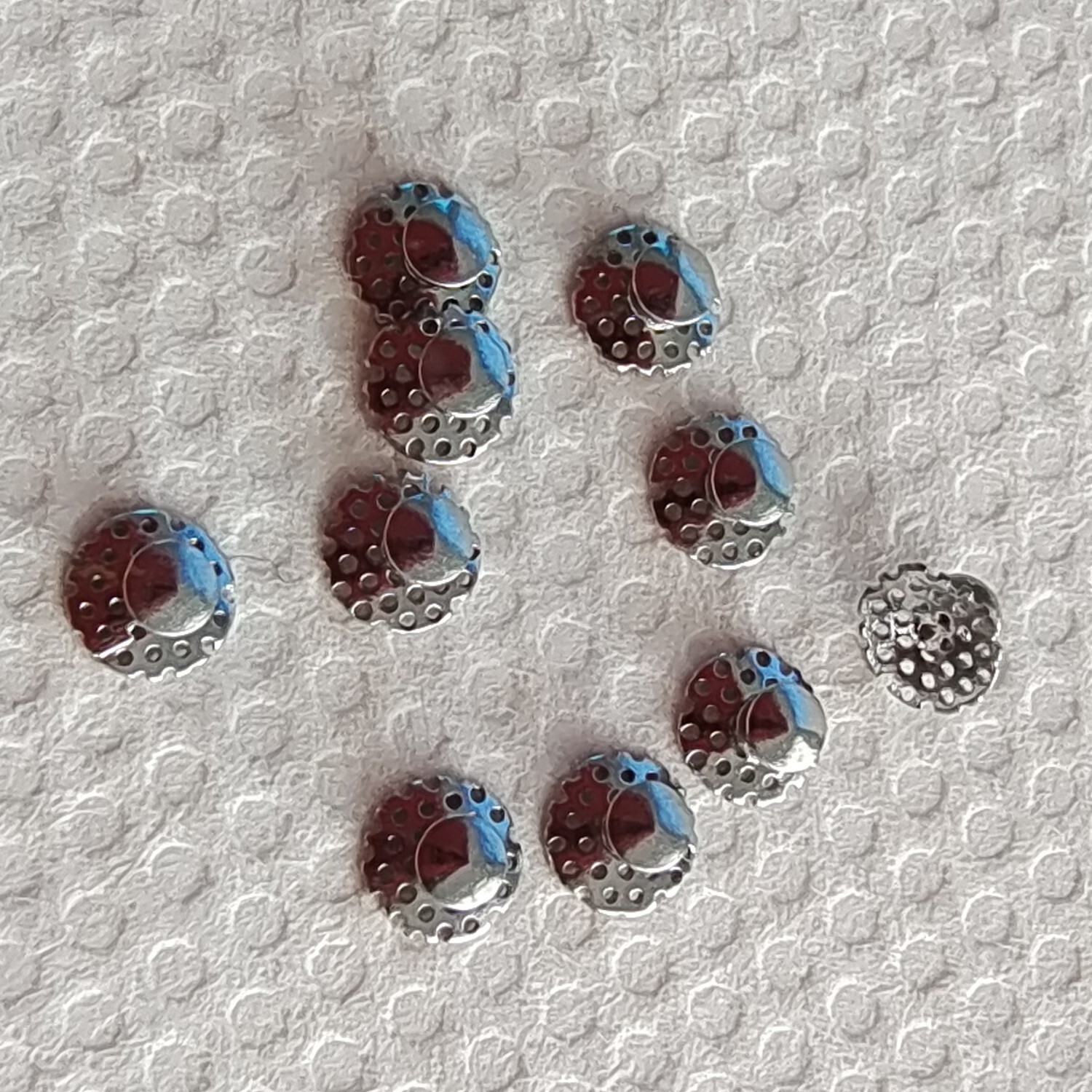 10pcs Denal Orthodontics Round Perforated Hollow Lingual Buttons with Holes