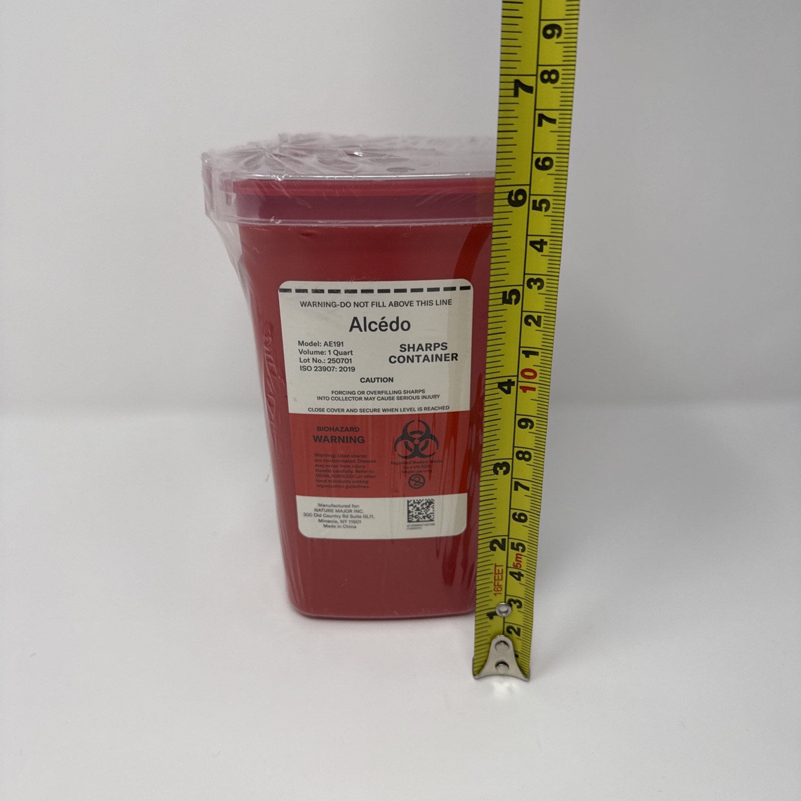 Alcedo Sharps Container for Home Use 1 Quart 1 pack Needle and Syringe Disposal