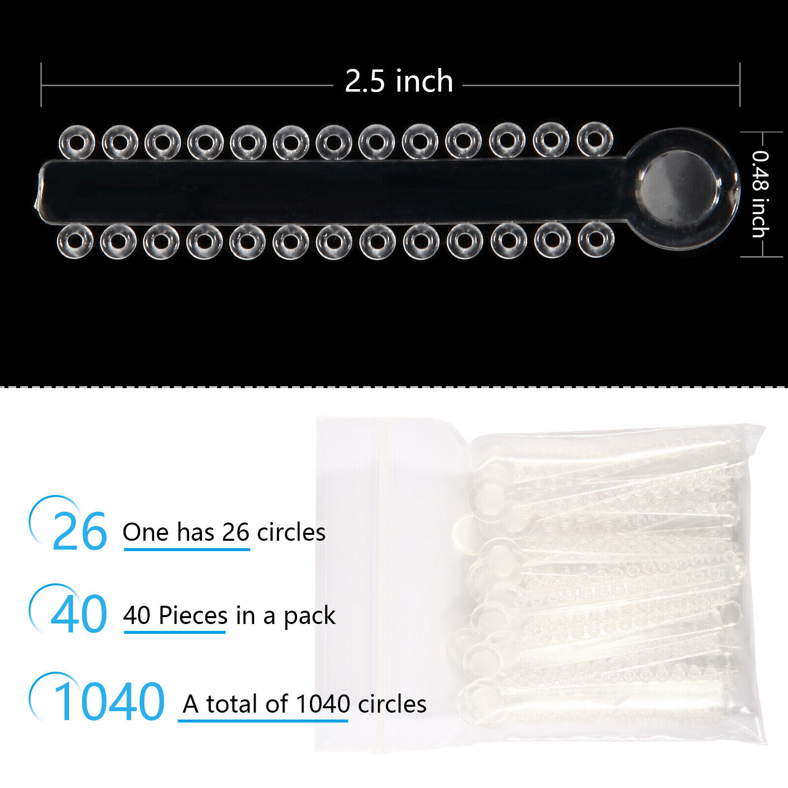 1008 Pcs Dental Orthodontics Elastic Elastomeric Clear Transparent Ligature Ties