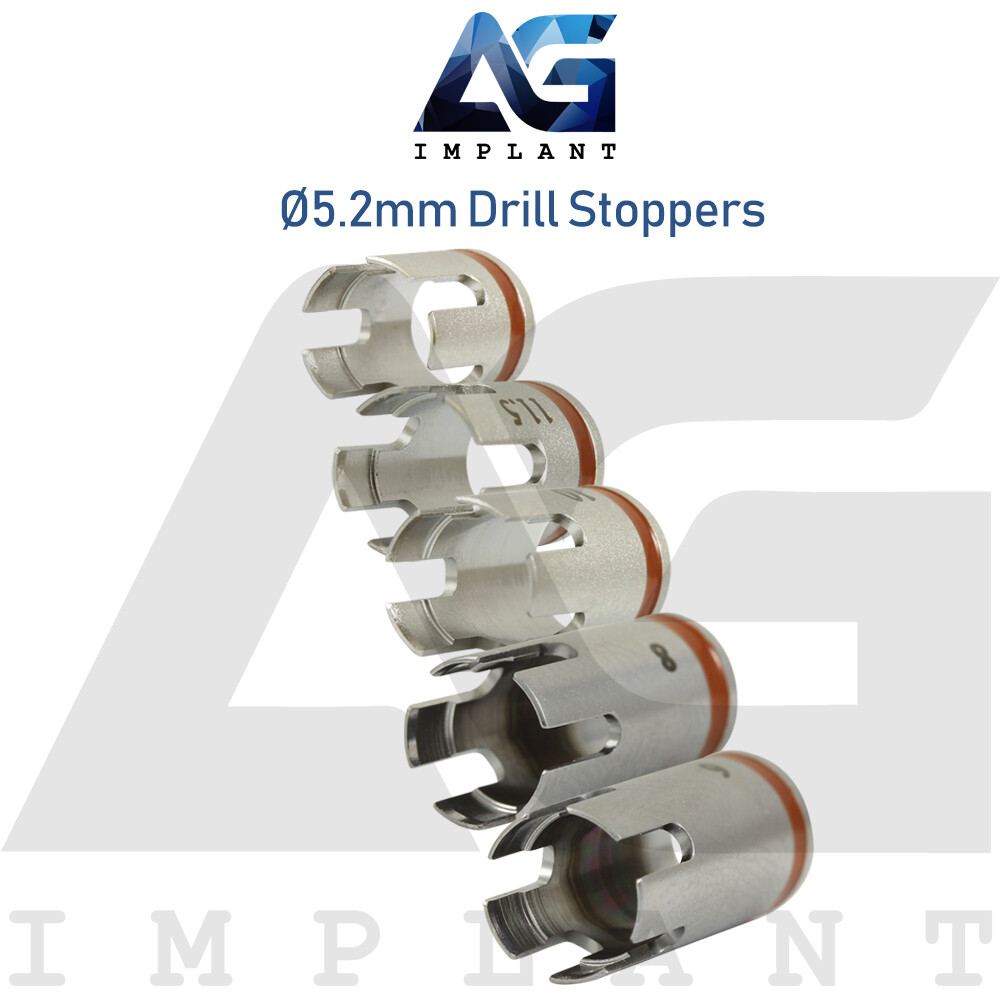 5 Drill Stoppers Ø5.2mm & Drill Set External Irrigation Sur gical Dental Tool