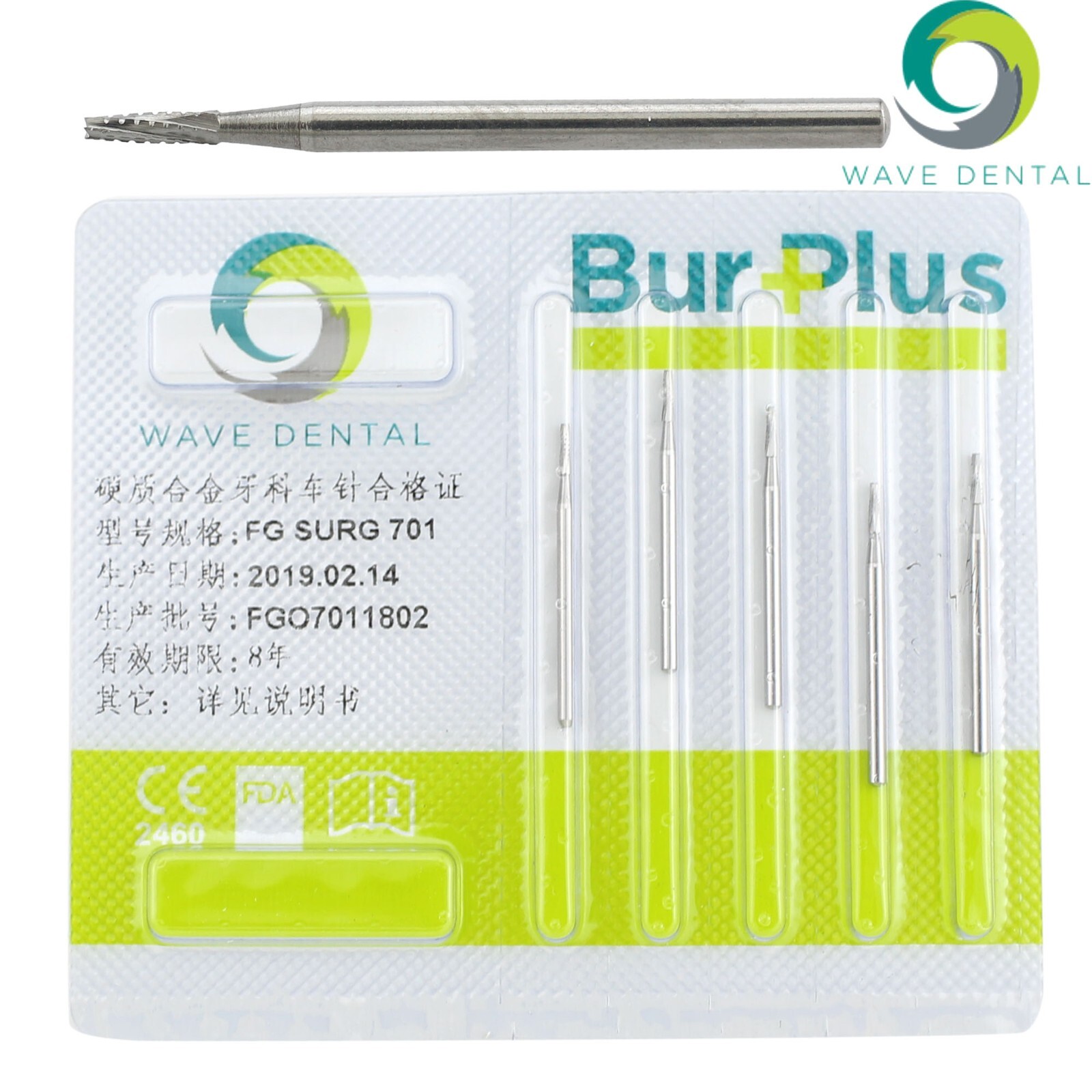 Wave Dental Carbide 703 702 Surgical Bur Midwest Friction Grip FGOS 25mm PRIMA