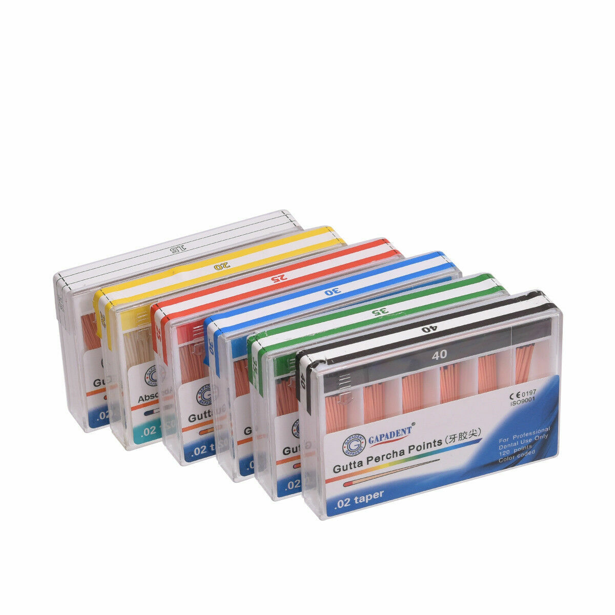 120 Points Dental GAPADENT Absorbent Gutta Percha Taper Endodontic Zinc Oxide
