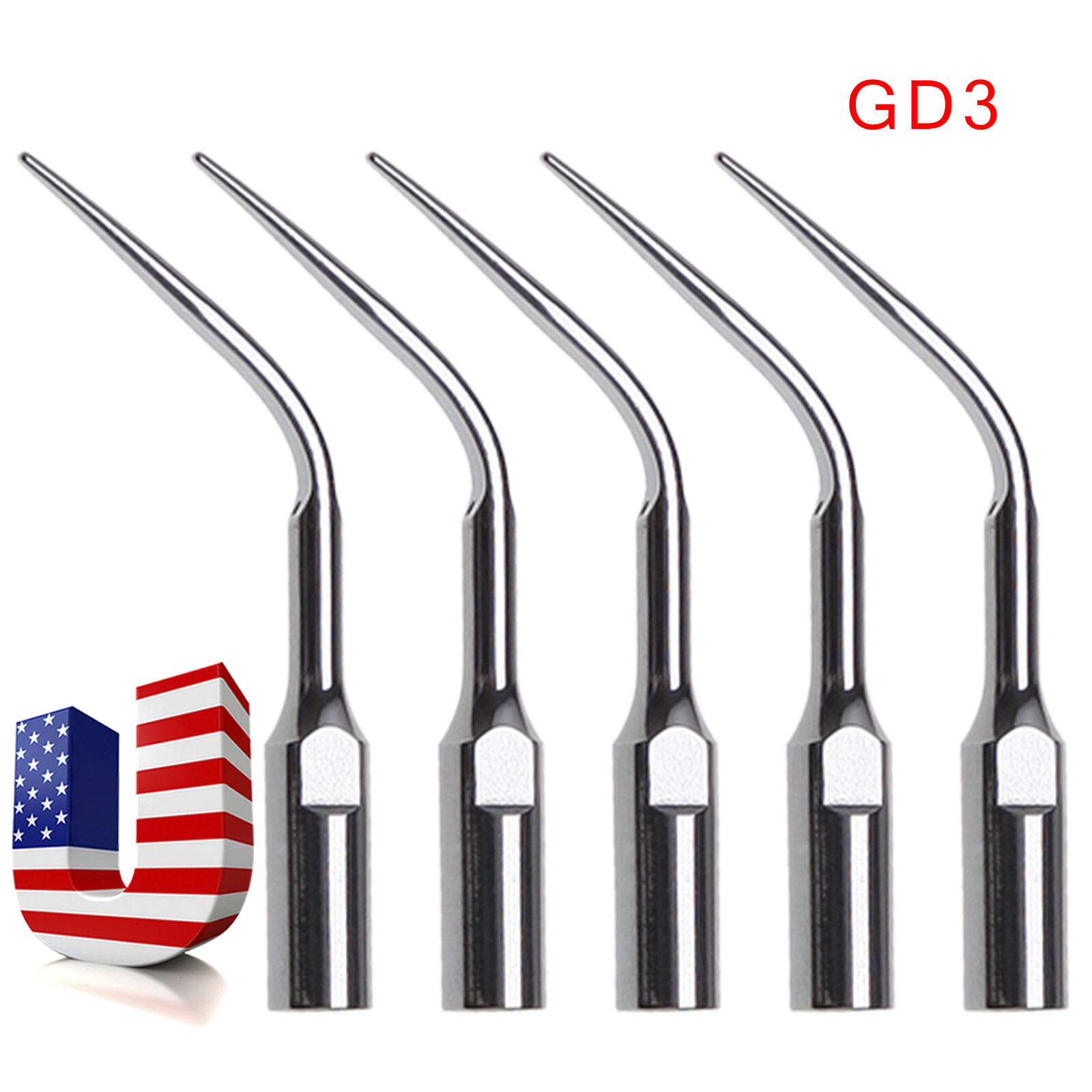 5pcs Dental Ultrasonic Piezo Scaler Tips Fit Cavitron EMS / DTE SATELEC FDA CE