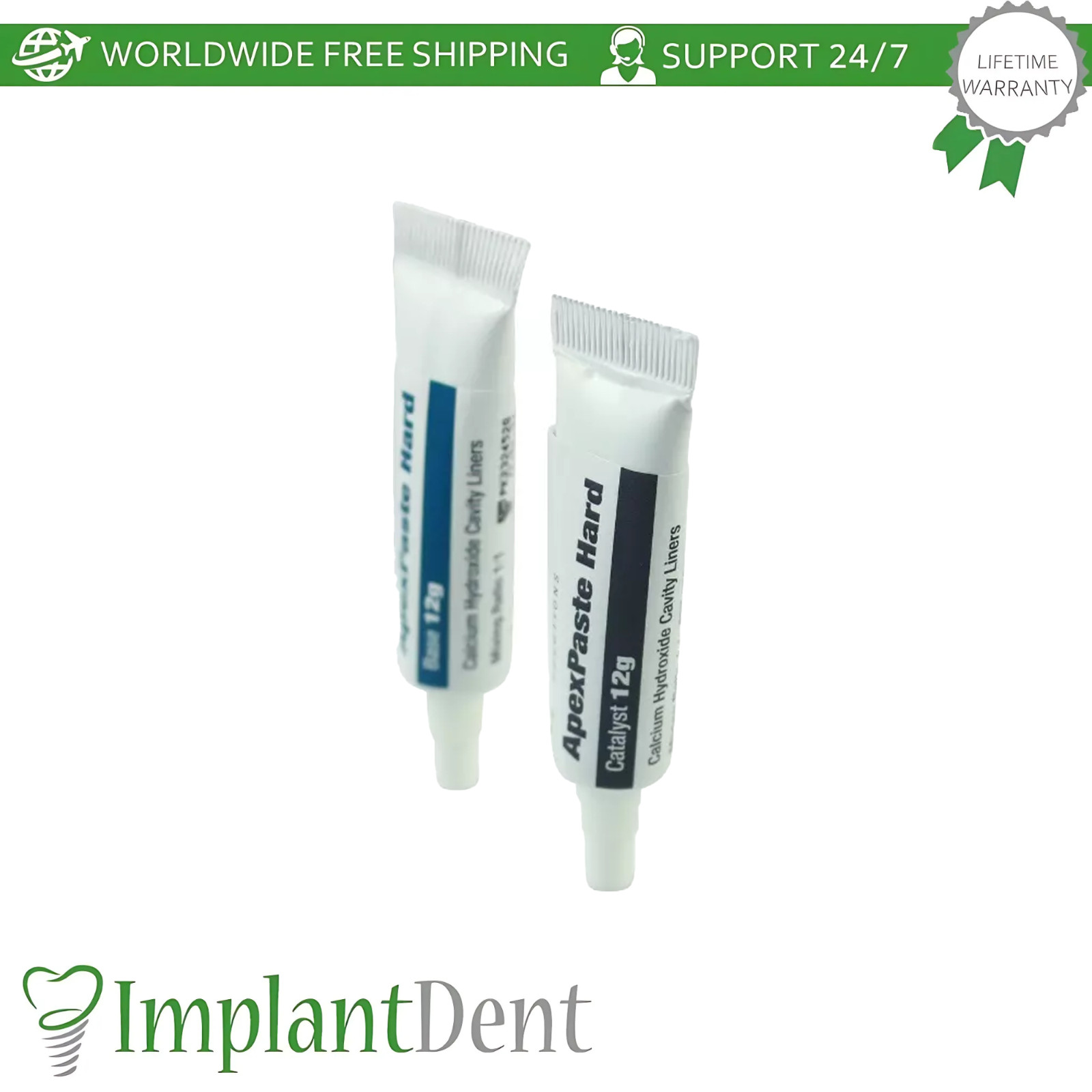 1x Dental ApexPaste Hard Paste 2g Self Cure Base & Catalyst Permanent Solution