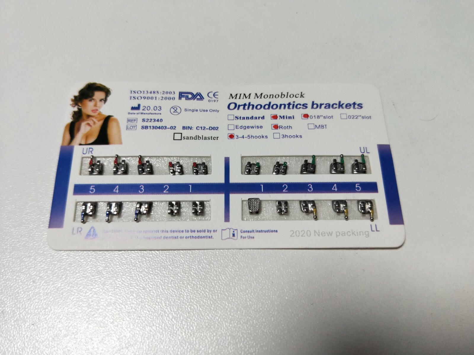 50 Sets Brackets Braces Mini Roth 018 Slot 345 Hooks MIM Monoblock Mesh Base