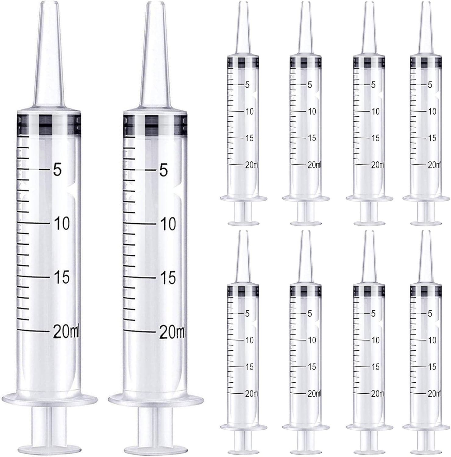 Paquete de 10 jeringas de plástico de 20 ml/cc, jeringas, medición de líquido