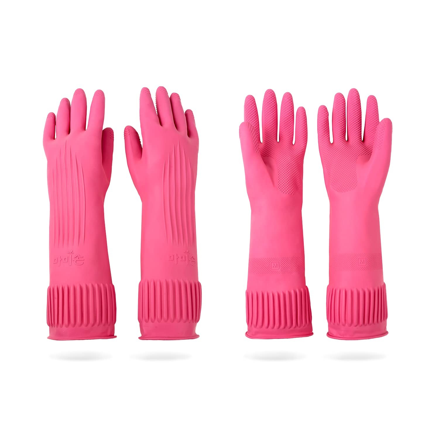 Mamison 2 Pairs Reusable Waterproof Household Dishwashing Cleaning Rubber Glo…