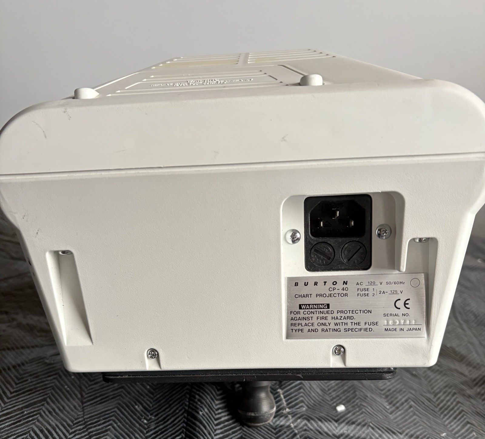 Burton CP-40 Chart Projector *Tested Powers On* No Power Cord Or Hanging Mount
