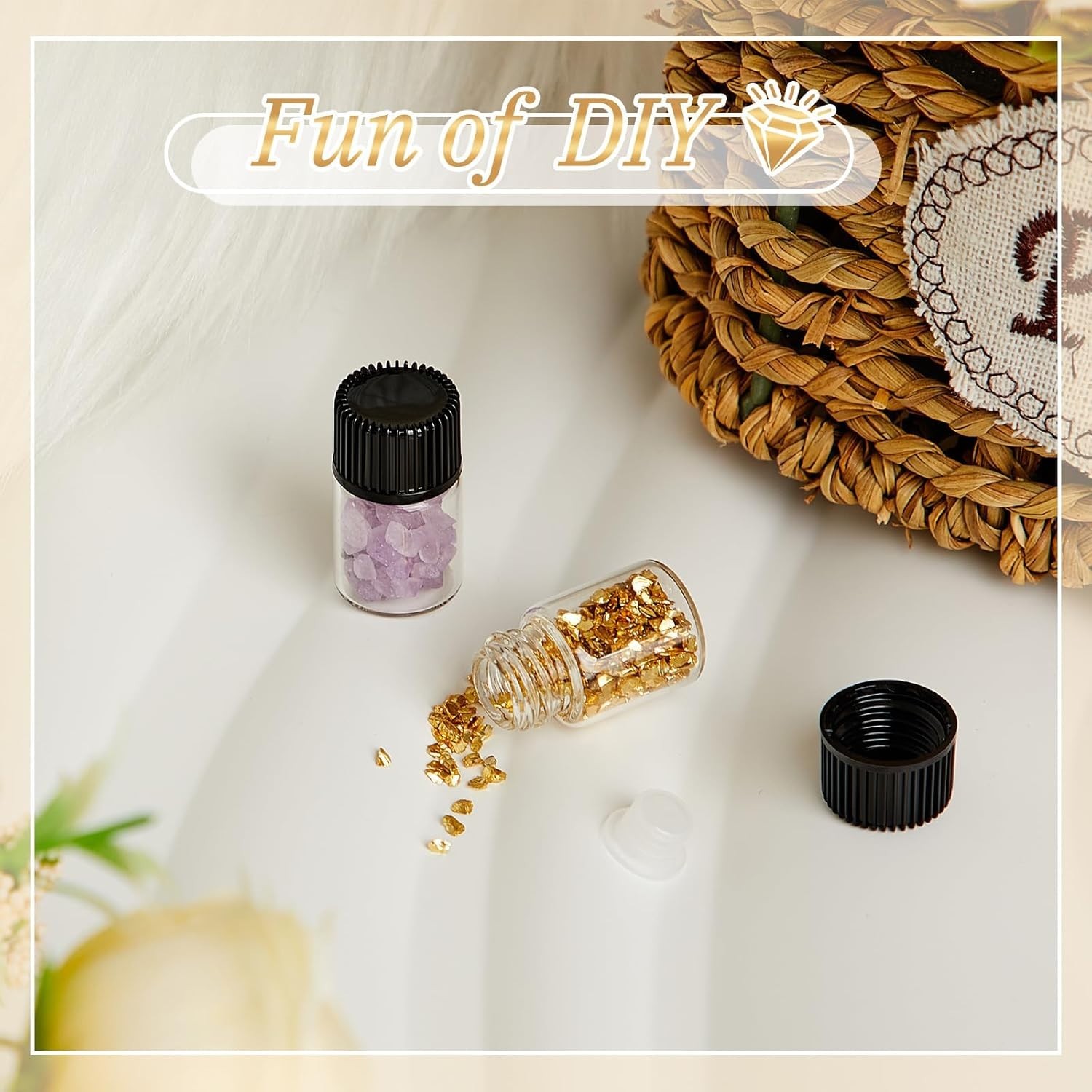 2ml Clear Small Glass Vials 100pcs with Screw Caps(100pcs) 100pcs,