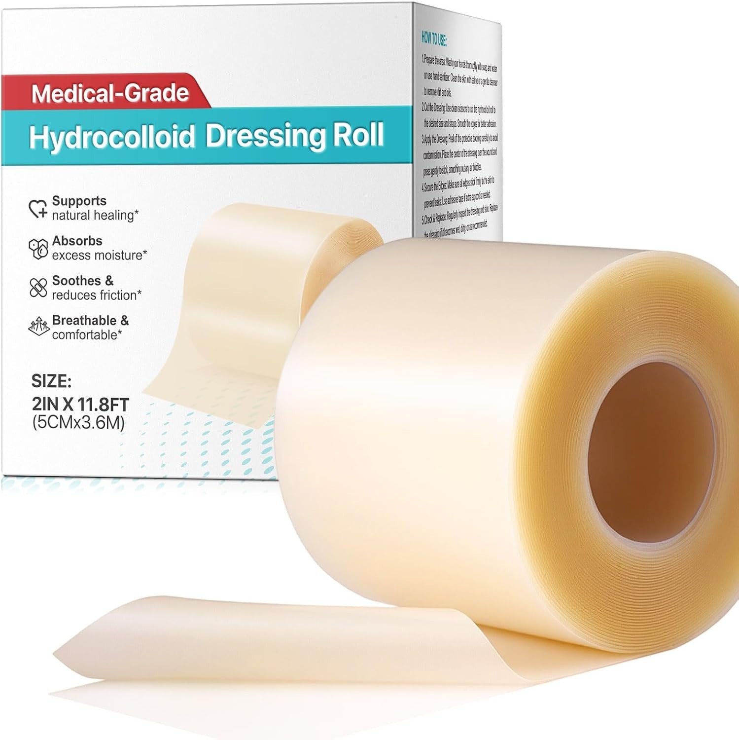 Medical Grade Hydrocolloid Roll (2in x 12ft) – 2in*12ft, Clear