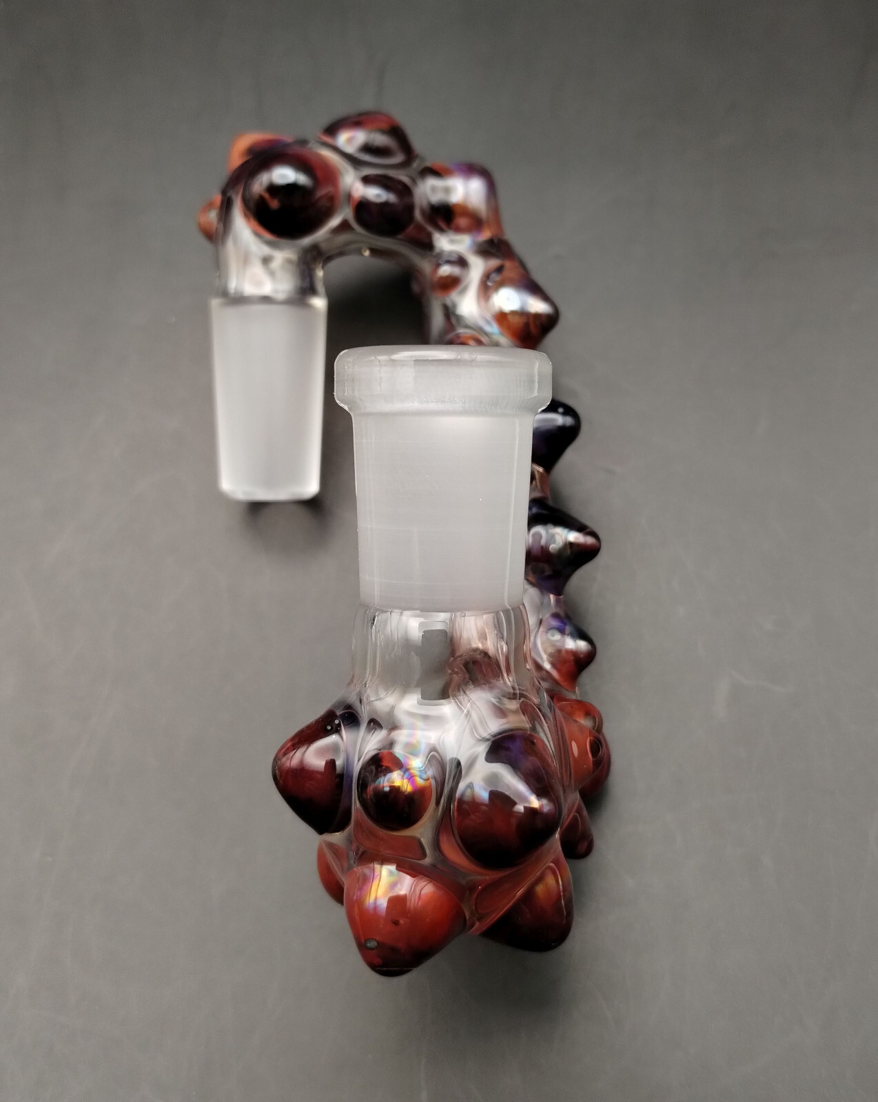14mm Warm Metallic (Red Exotic) Glass Drop Down Attachment Adapter