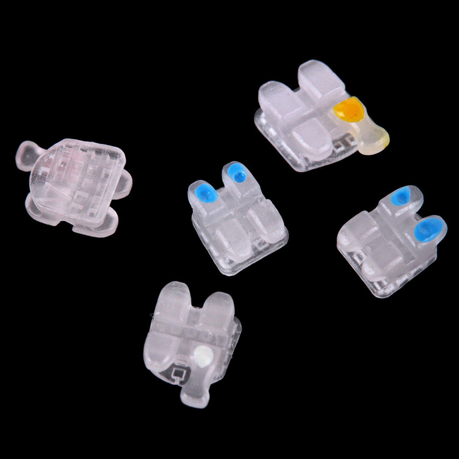 10Pcs Dental Orthodontic Ceramic Bracket Braces Roth MBT 018 022 Slots 345 Hooks
