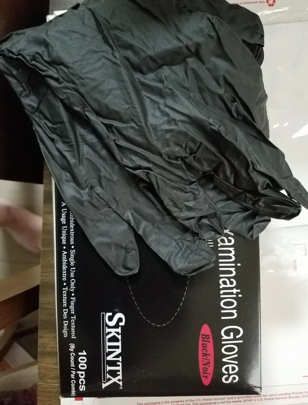 SKINTX BLACK NITRILE EXAM PF GLOVES – LARGE 4.0 Mil Brand New