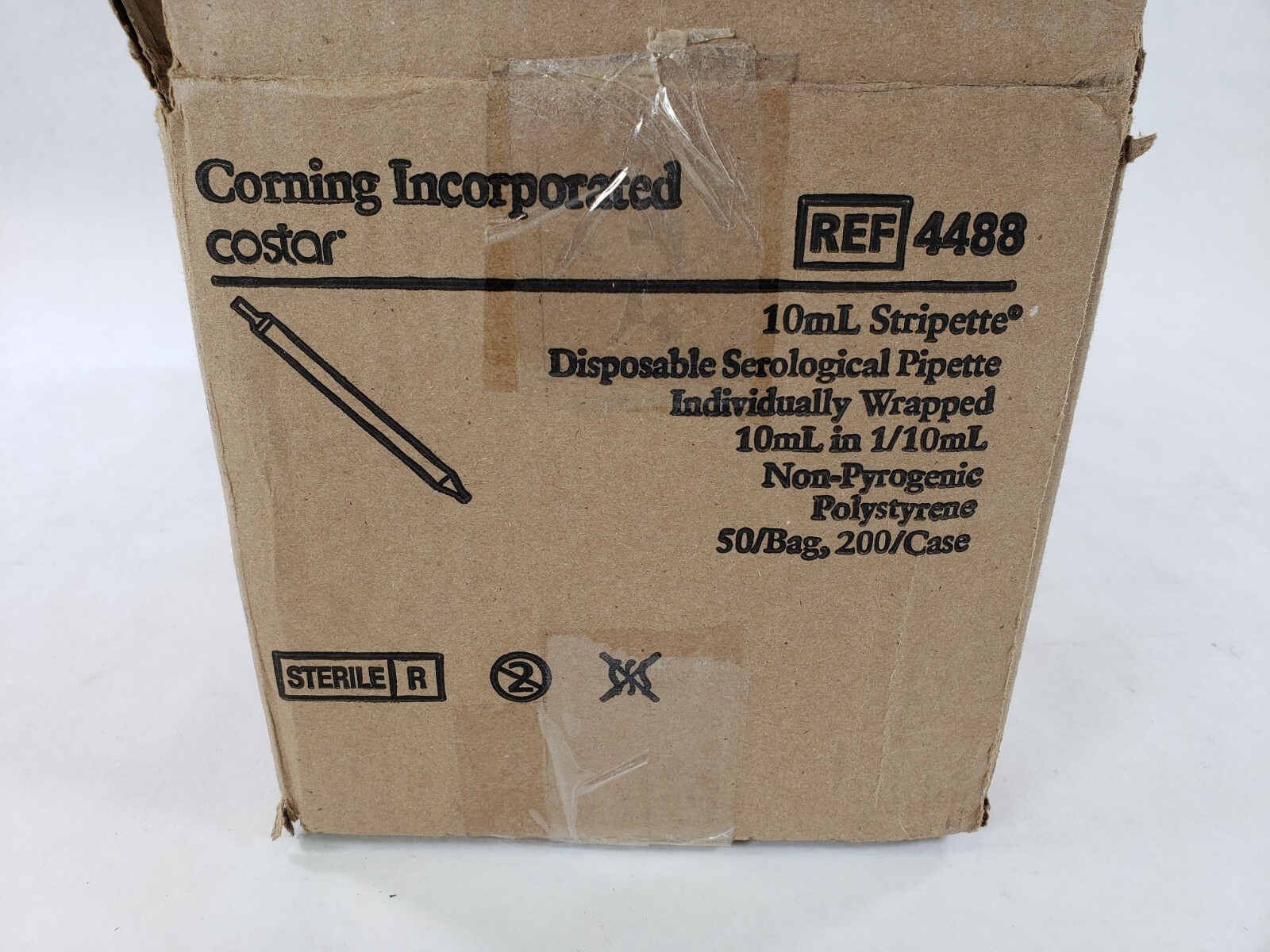 Case Of 200 Corning Costar 4488 10ml Stripette Disposable Serological Pipette