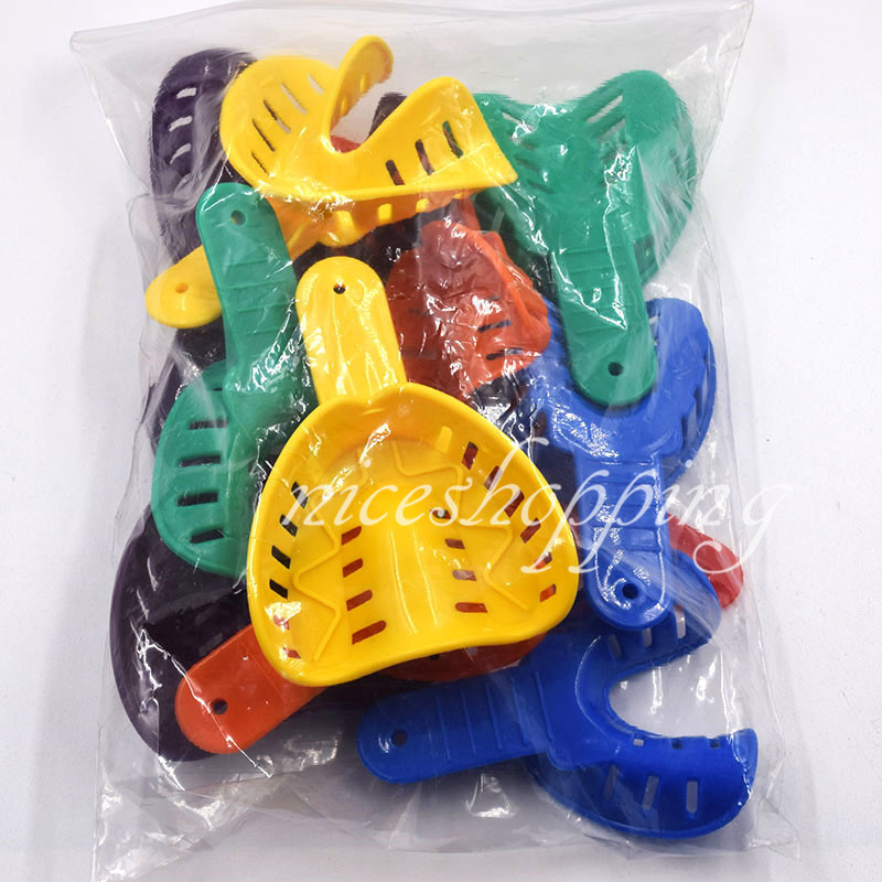 12 Pcs/set Dental Impression Tray Trays Plastic 6 Sizes Autoclavable Adult/Child