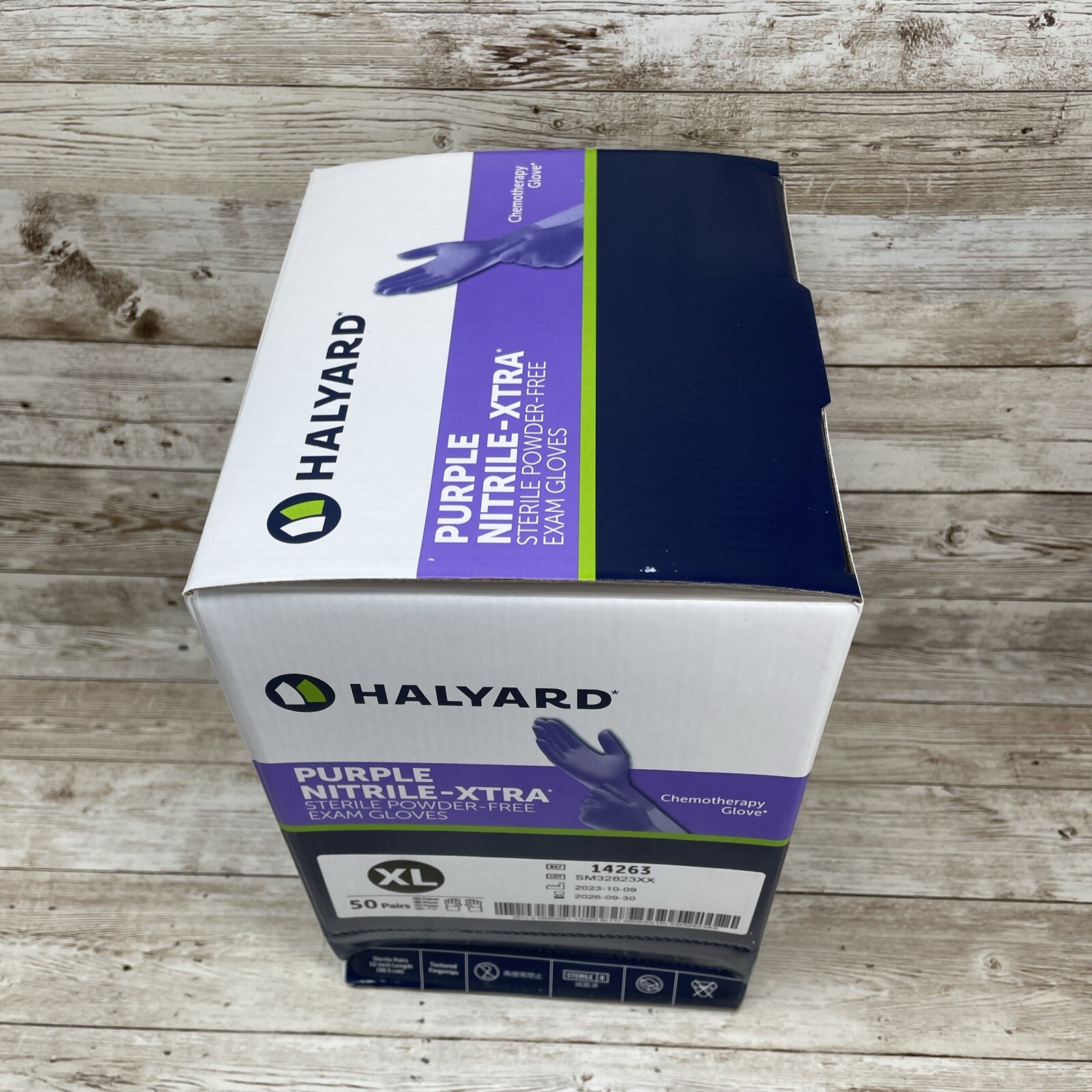 1 Box Halyard Purple-XTRA Nitrile STERILE Powder-Free Exam Gloves Size: XL 9/26