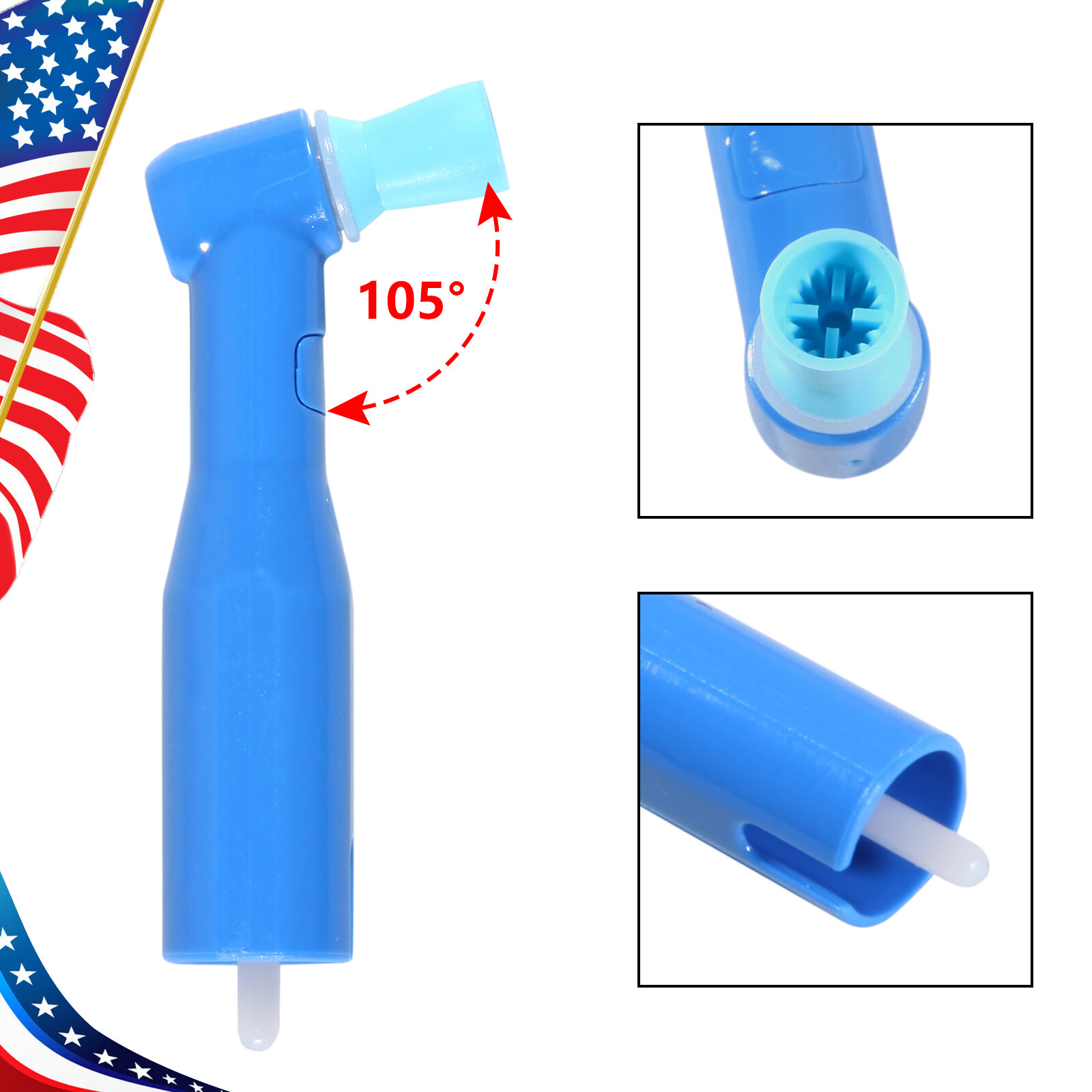 100pcs Dental Disposable Pro Angle Prophy Angles Cup Blue Color Firm 105°
