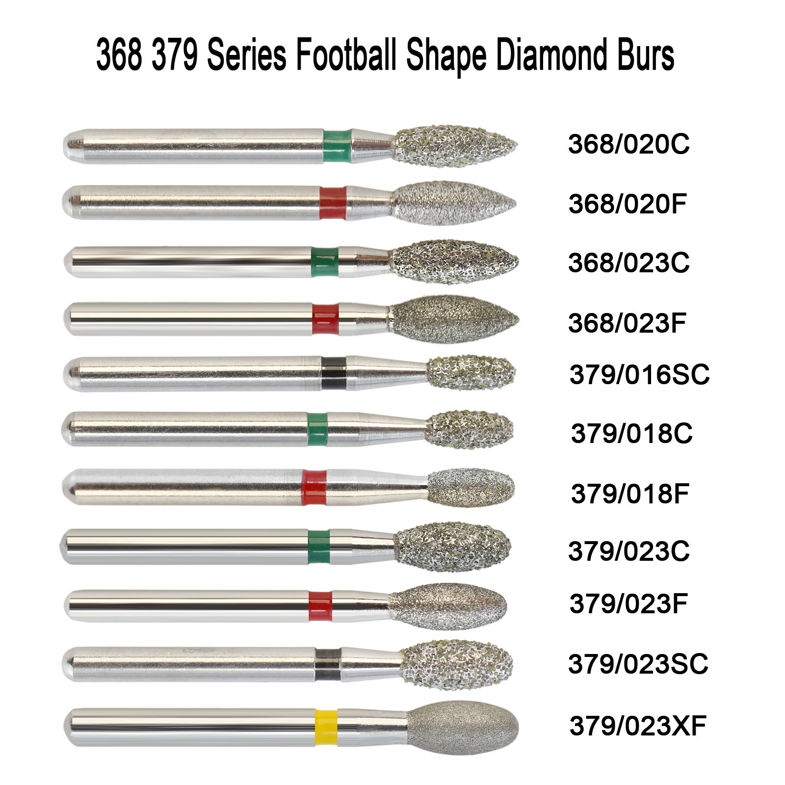 Dental Diamond Burs FG Round Ball Taper Bur 368 801 850 856 Long Surgical Burr