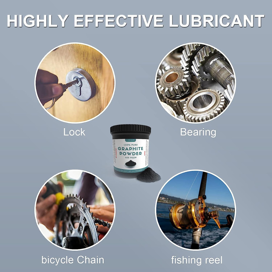 1 Quart Microfine Pure Graphite Powder,Excellent Dry Powdered Graphite Lubrican