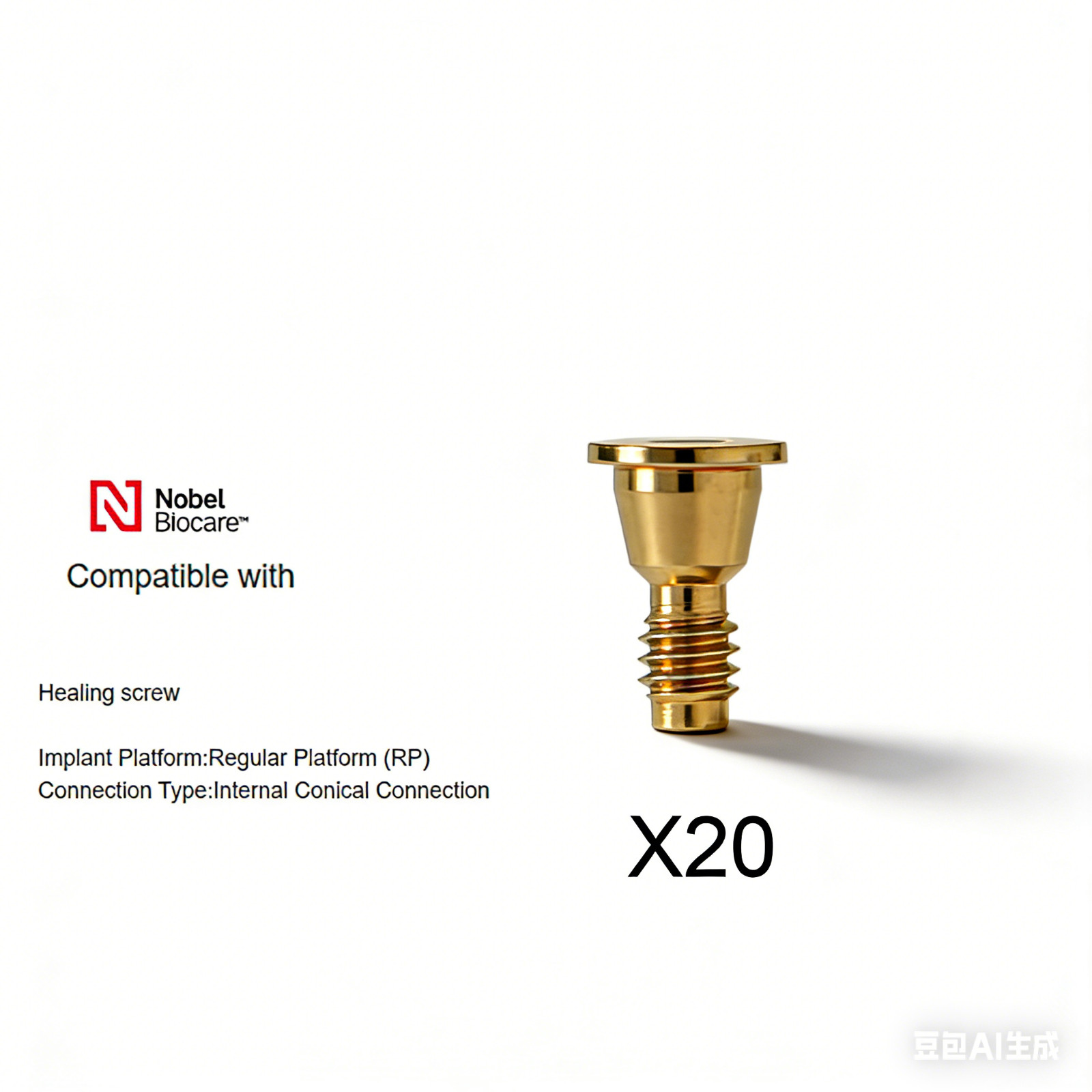 20Pcs Nobel Dental Healing Abutment Conical Connection fits Nobel Active NP/RP