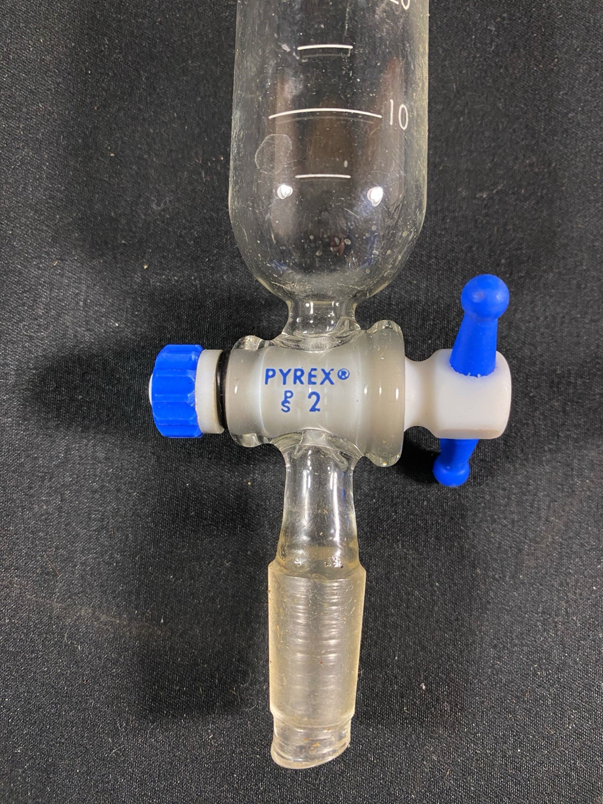 PYREX 50mL Cylindrical Separatory Funnel Stopcock #14/20 Stopper Neck 6383A-50