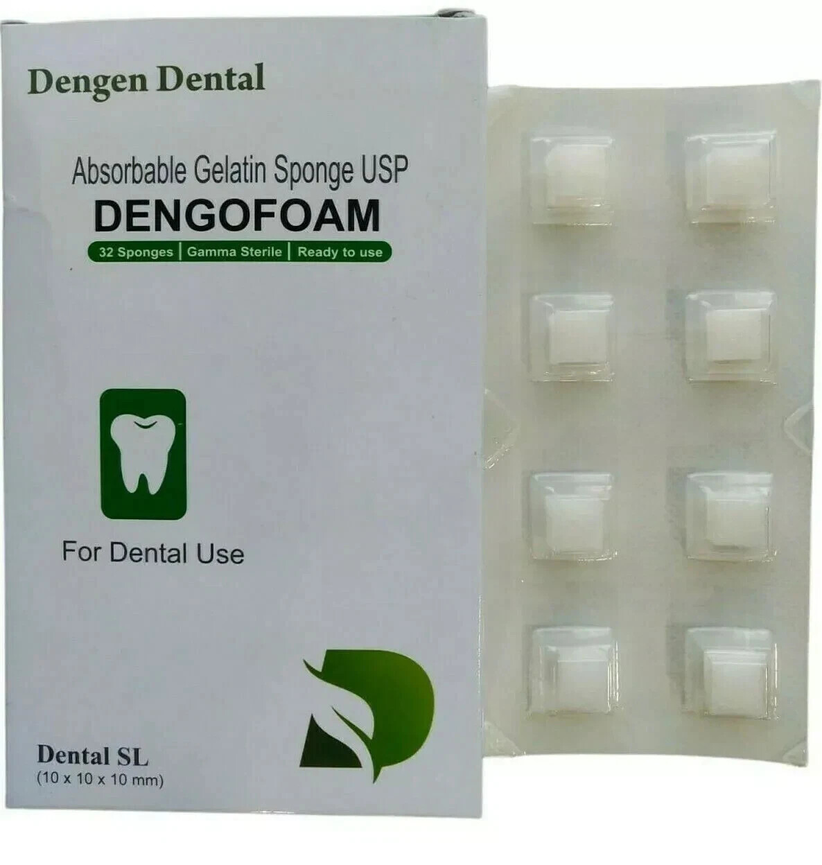 Dental Dengen Dengofoam Absorbable Gelatin Sponge USP 32 Sponges 10x10x10mm