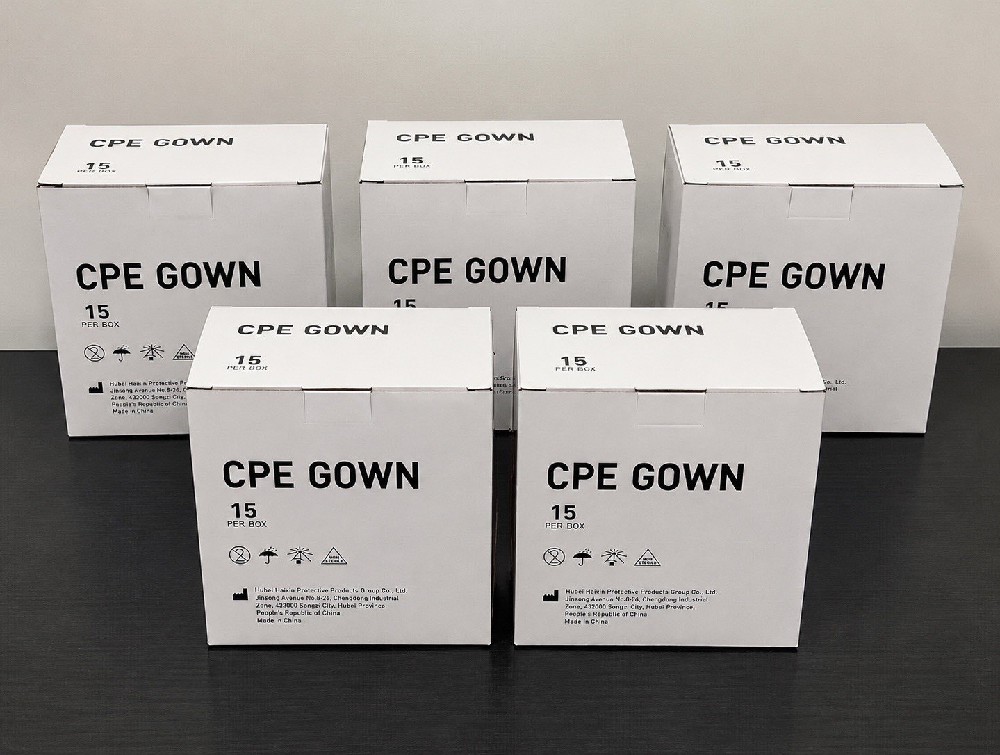 CPE GOWN Surgical Protective Gowns General Surgery 5 Boxes 15/Box