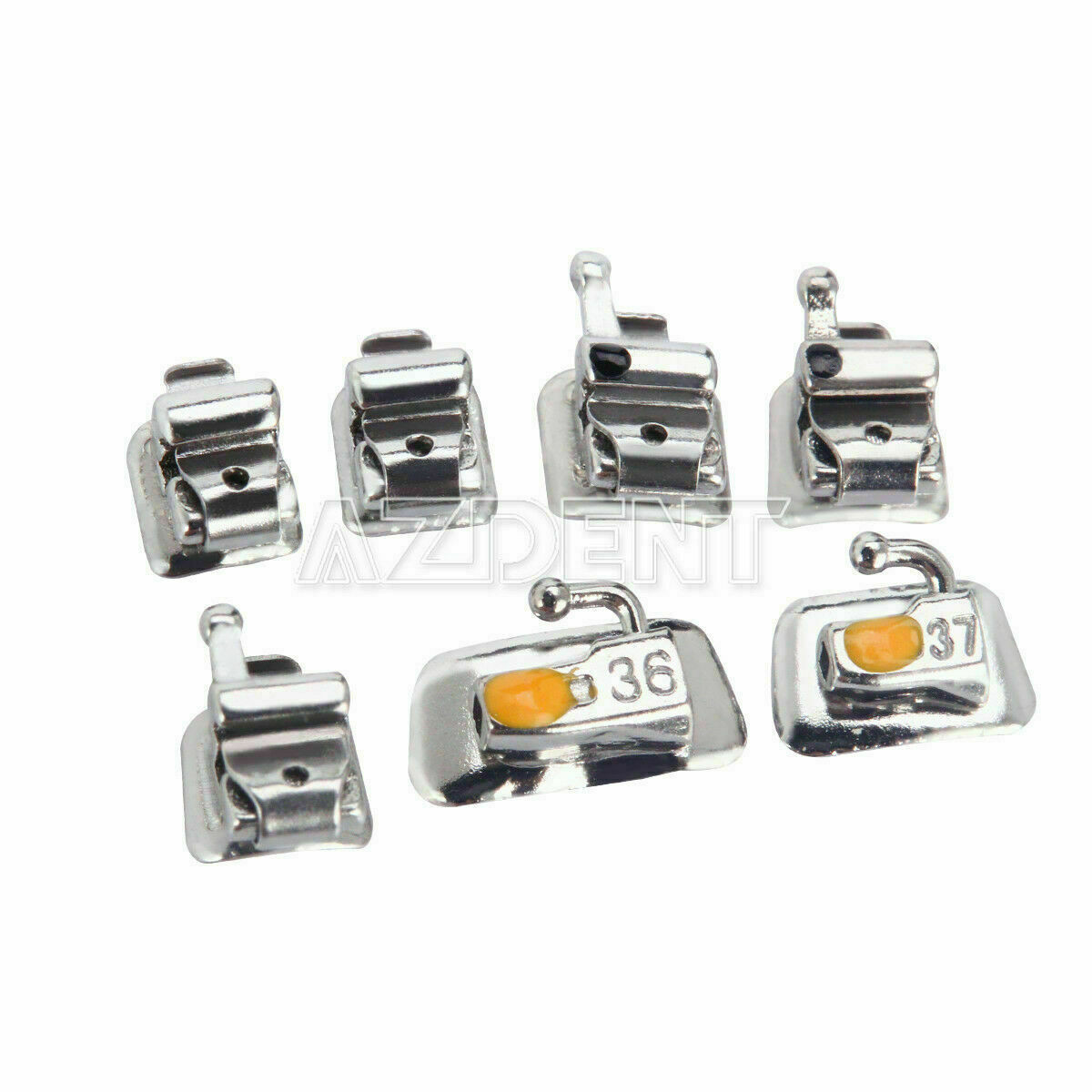 AZDENT Orthodontic Self-Ligating Brackets Braces Active Mini Roth.022 Hooks 345