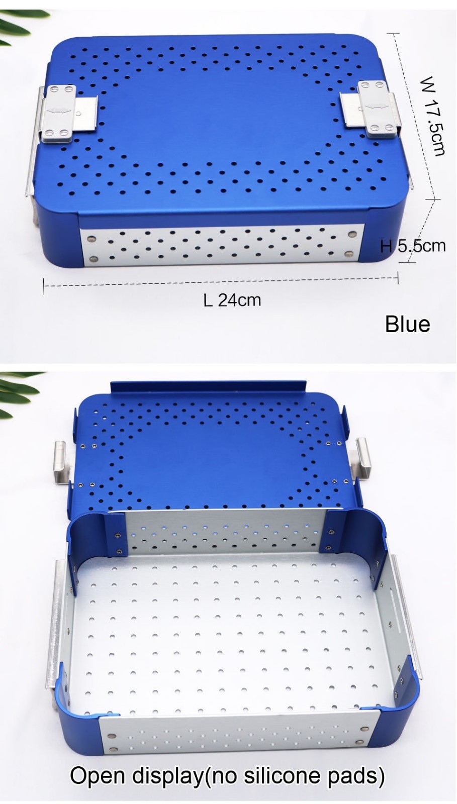 Surgical Sterilization Tray Box Aluminum Alloy Disinfection case Box Instrument