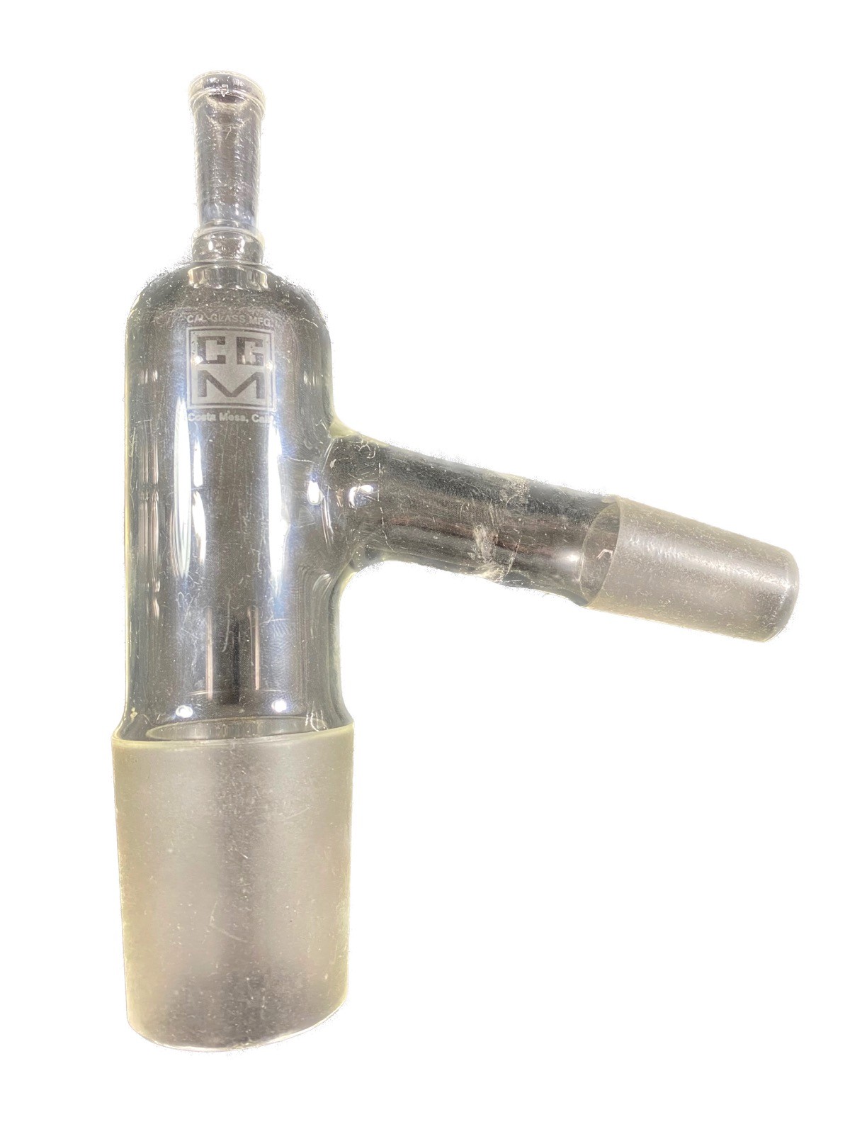 CAL-GLASS 10/30 24/40 45/50 Joint 105° Three-Way Connecting Distillation Adapter