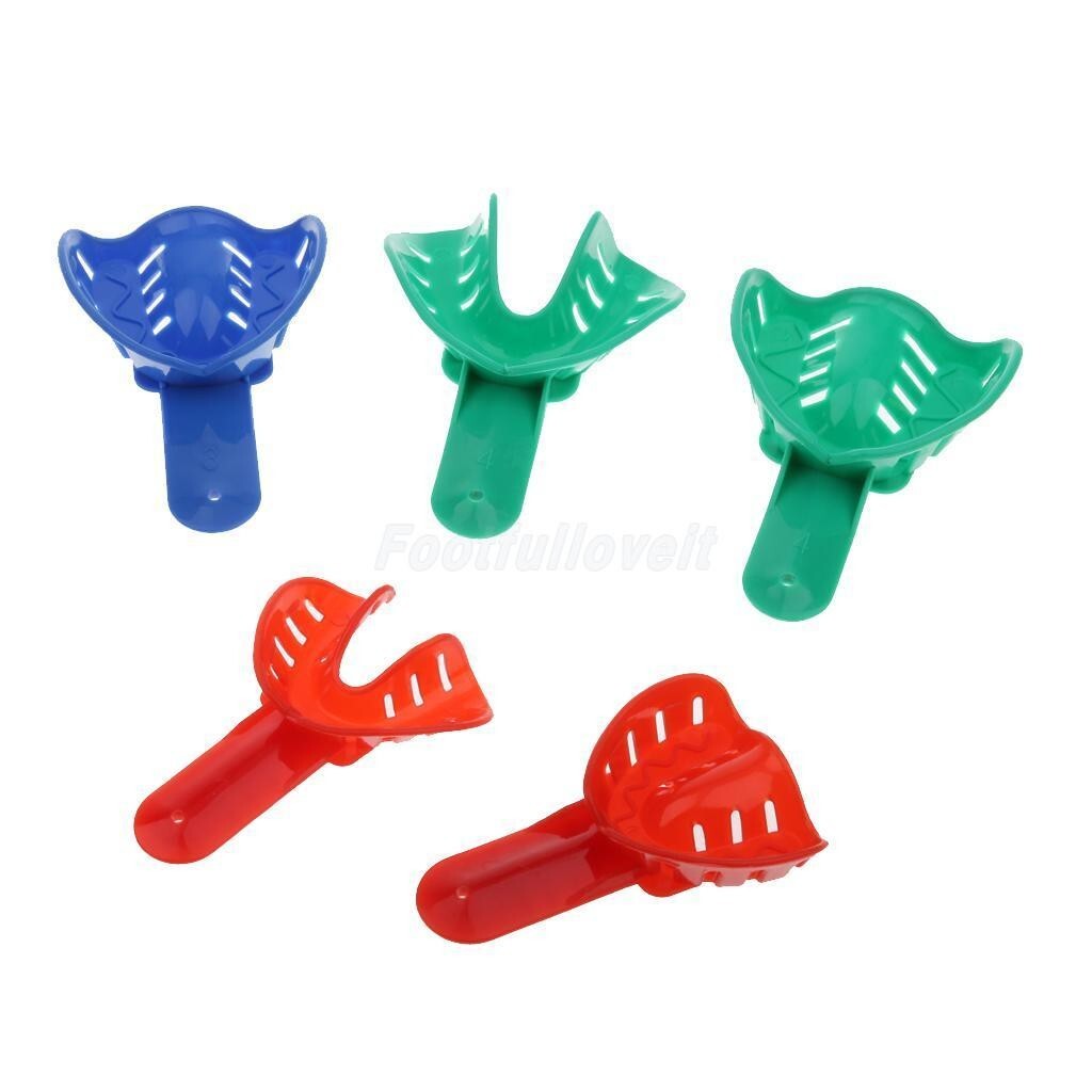24 Pcs/2 sets Dental Impression Autoclavable Tray Plastic 6 Sizes Adult/Child