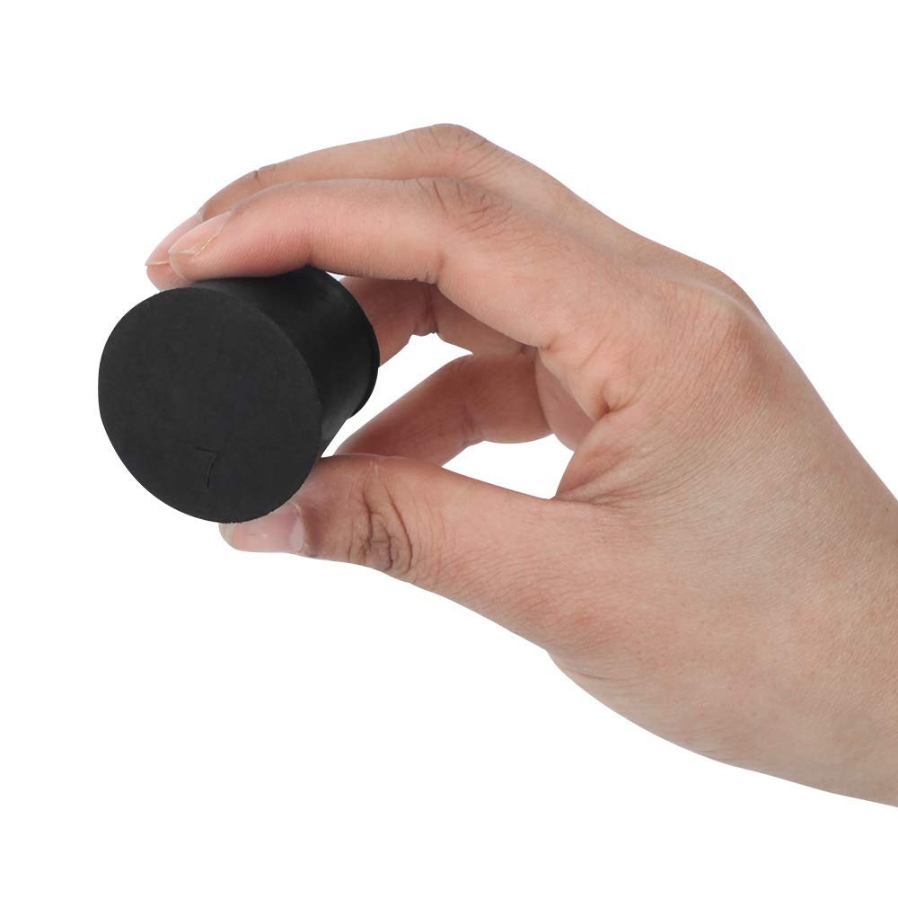 19-Pack Solid Rubber Stoppers Assorted Sizes for Lab Use