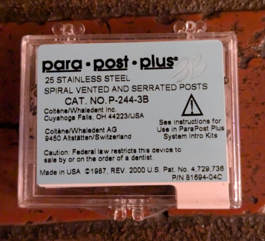 Coltene Whaledent P-244-3B ParaPost Plus Stainless Steel Posts Brown 23/Pk