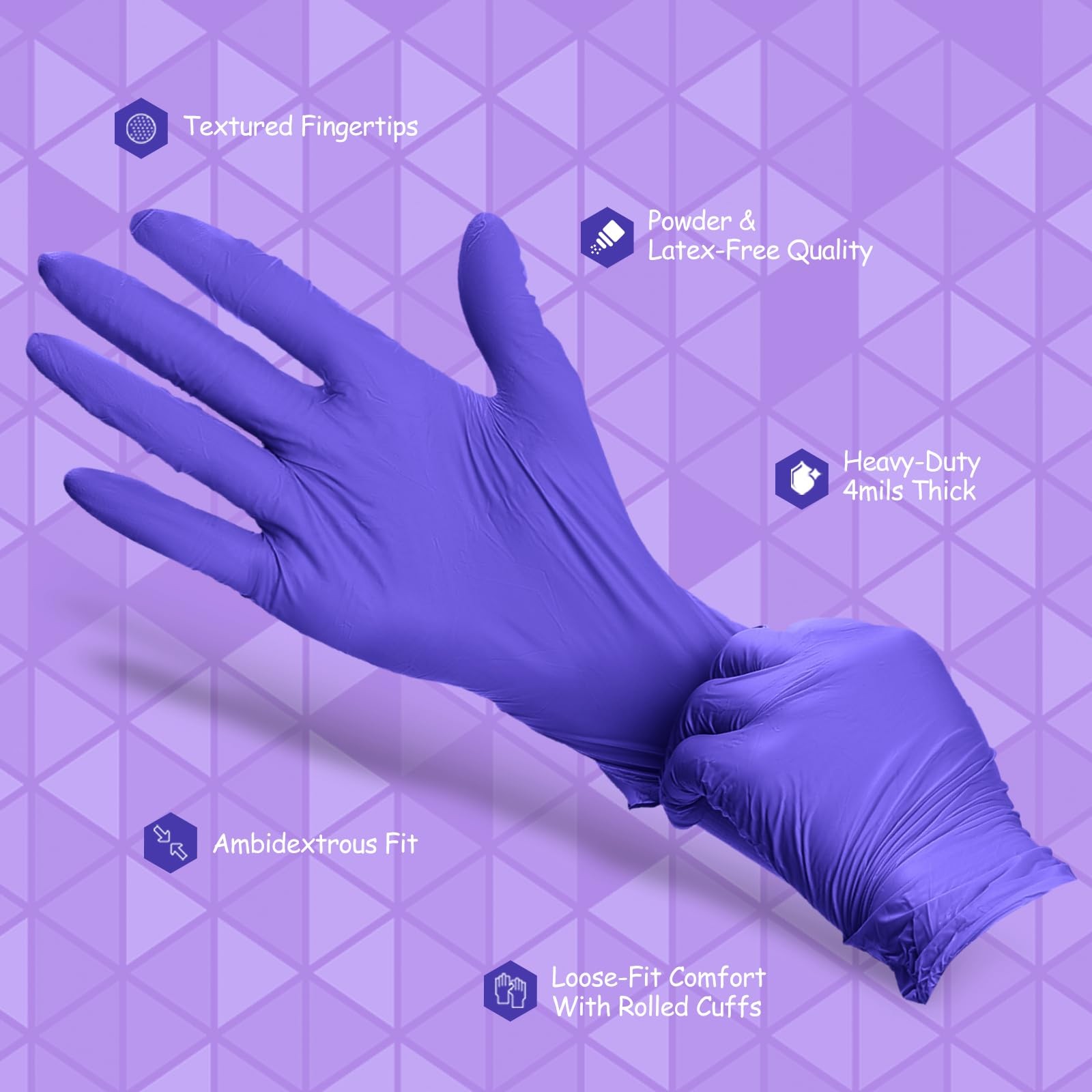 Nitrile Gloves,Disposable Cleaning Gloves,(Medium, 100-Count) Powder Free, La…