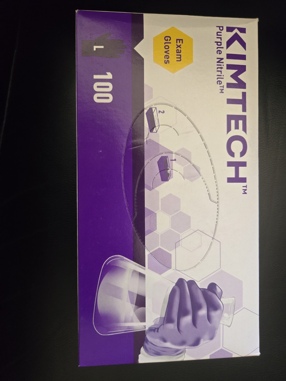Kimtech 55083 Large Purple Nitrile Powder-Free Exam Gloves Box of 1000 Gloves
