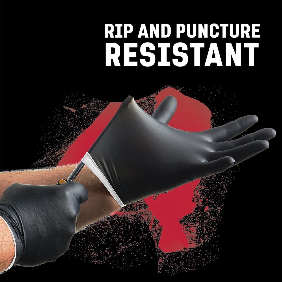 Industrial Nitrile Gloves, Chemical Resistant Disposable Black Gloves, Latex-…